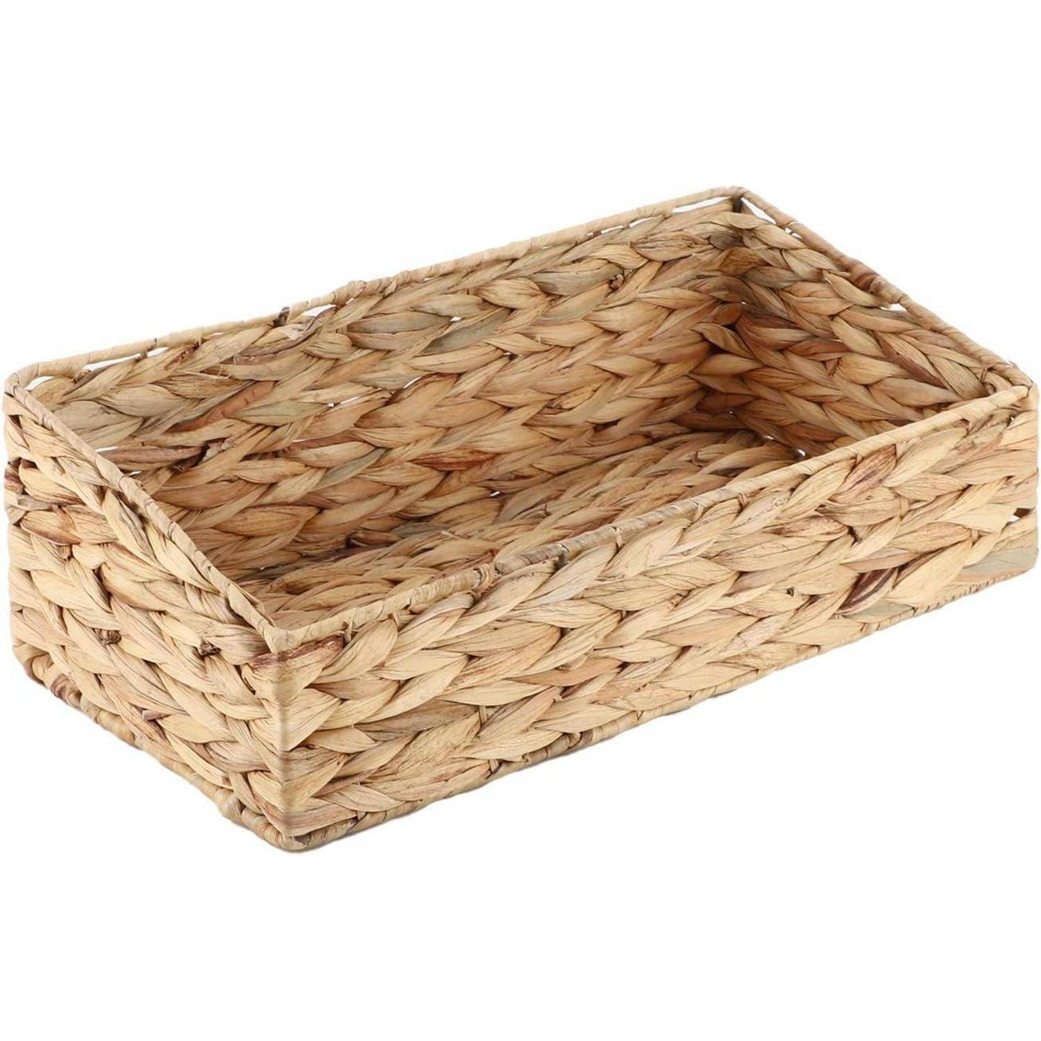 Handgewebter Trapezkorb aus Wasserhyazinthe für Regale und Schrank