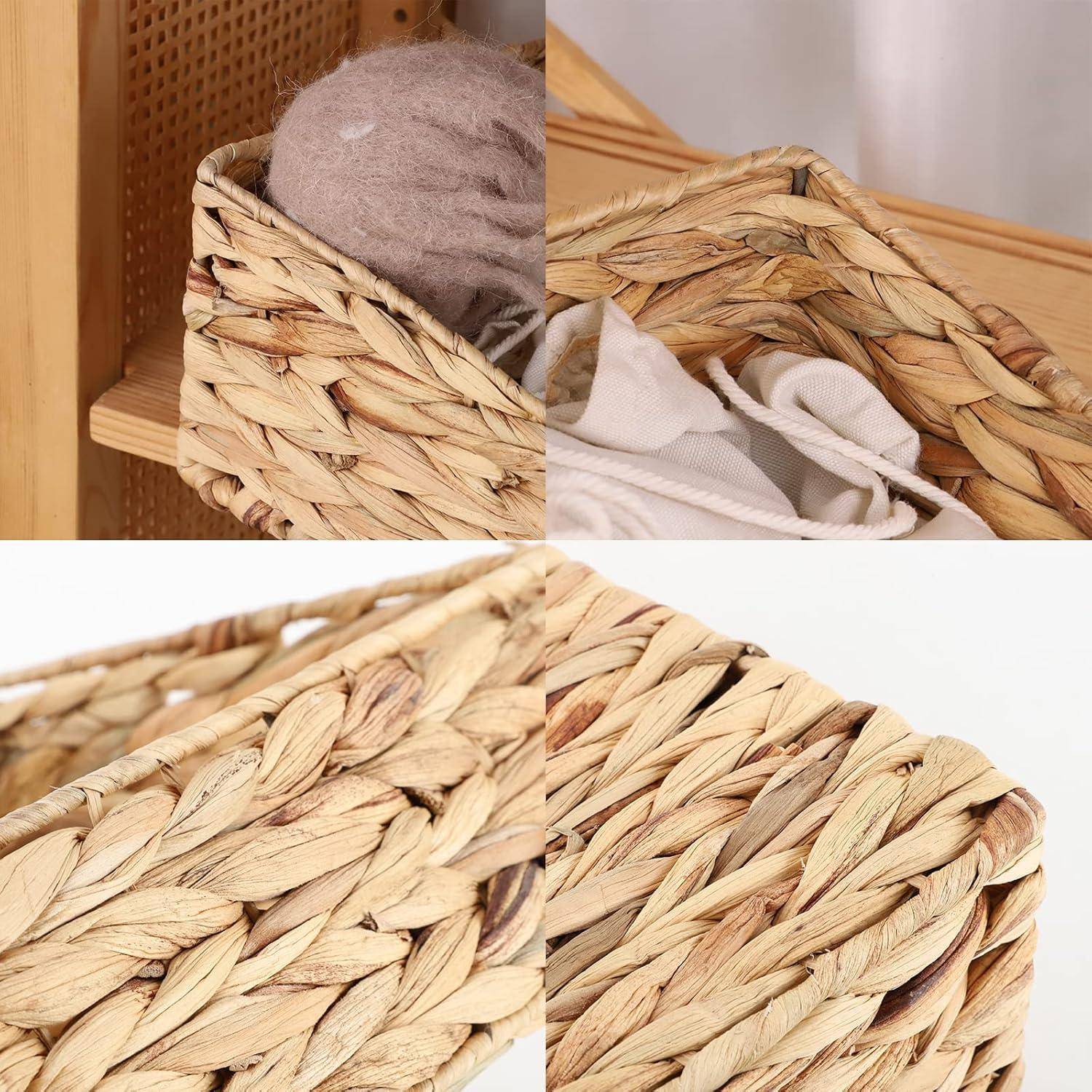 Handgewebter Trapezkorb aus Wasserhyazinthe für Regale und Schrank