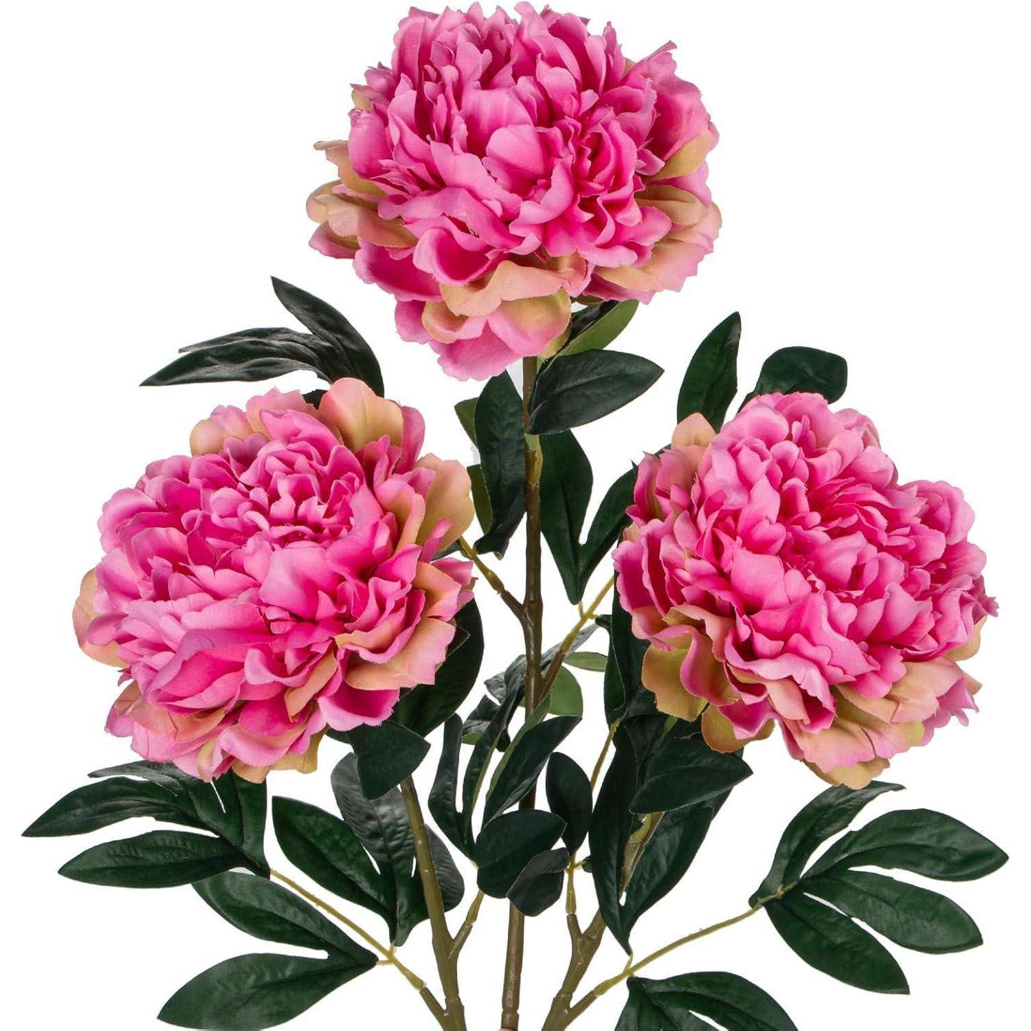 3er Set 74cm Künstliche Pfingstrosen Stiel Vintage Rosen Bouquet