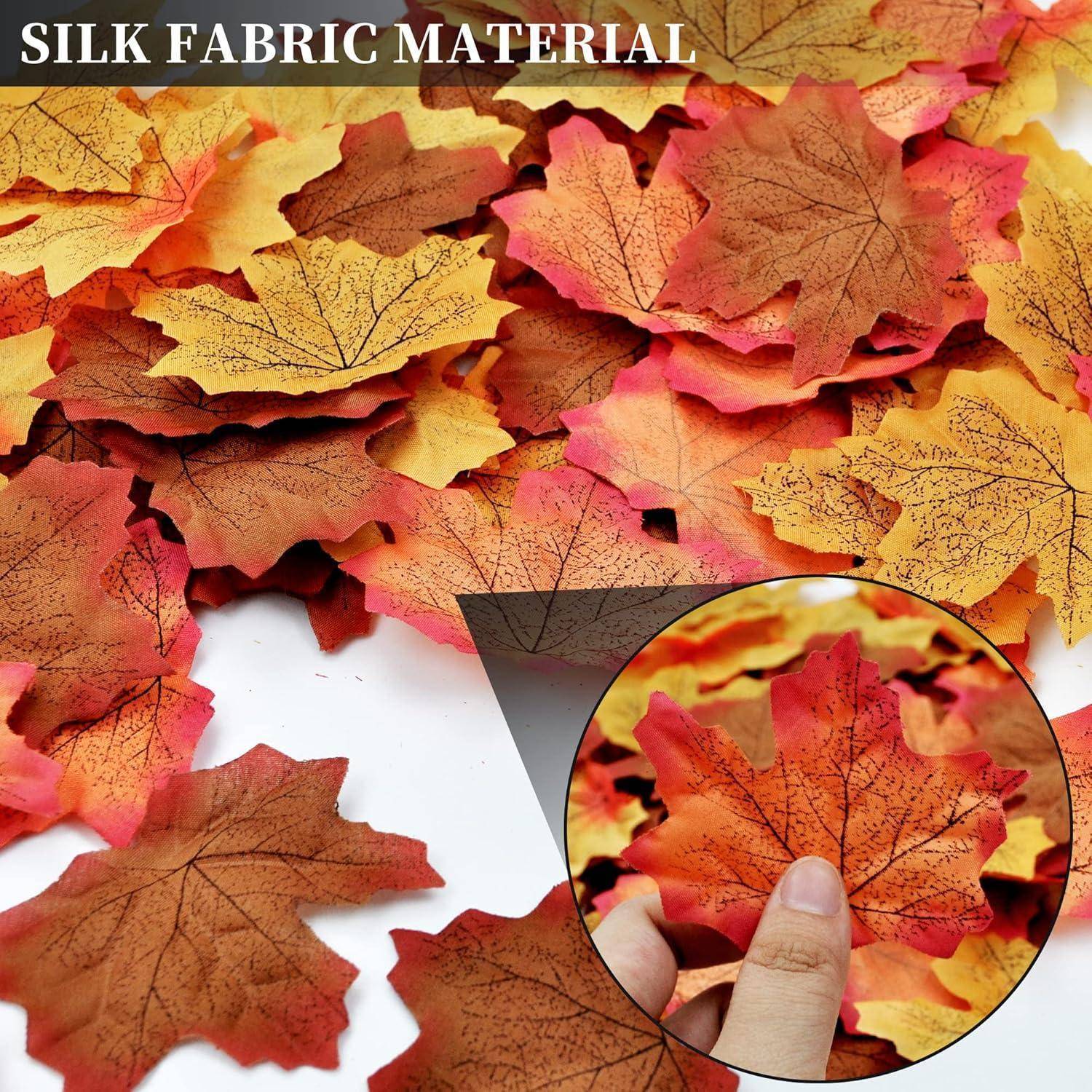 200 Künstliche Ahornblätter Herbst Deko Blätter 4 Farben 7 * 8,5 cm