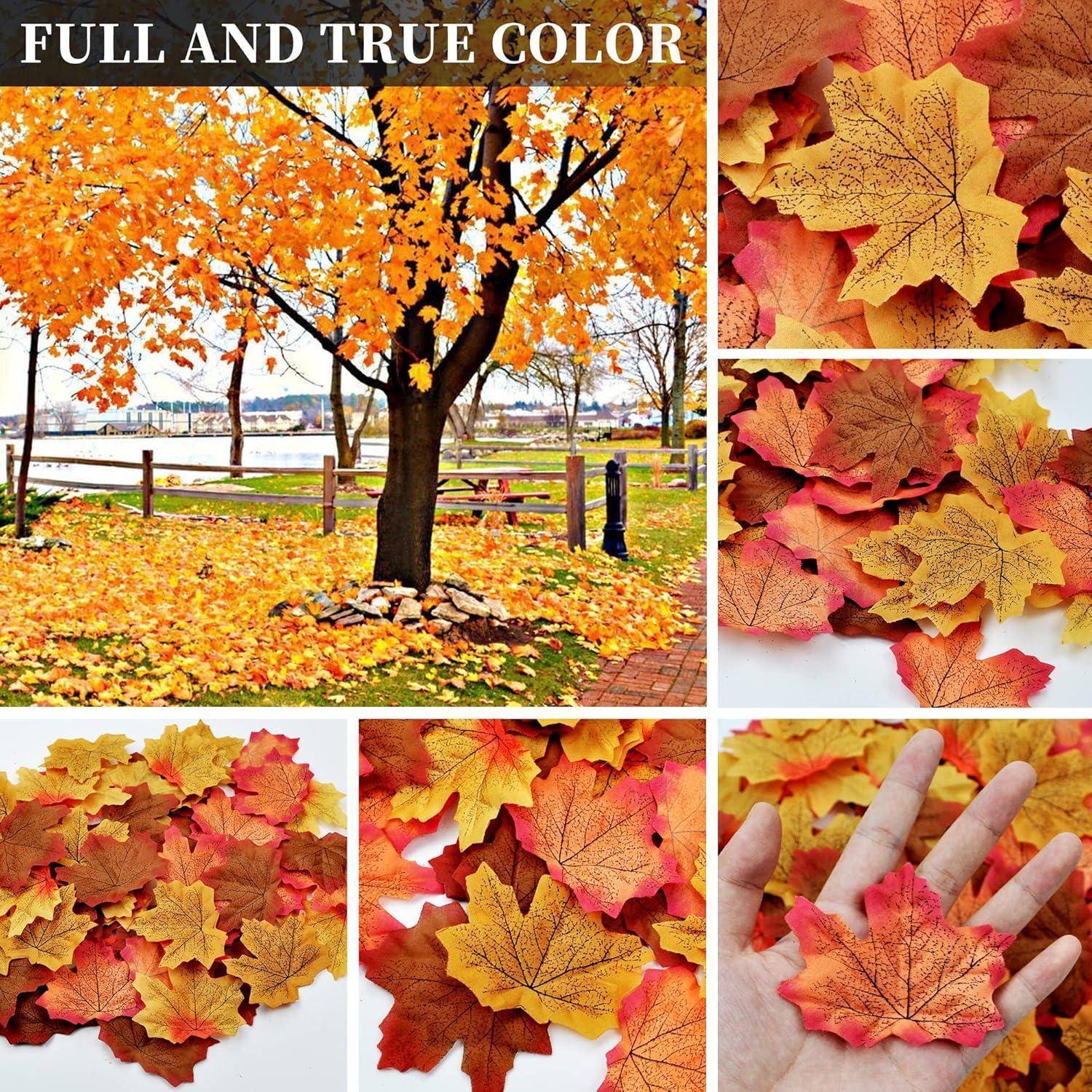 200 Künstliche Ahornblätter Herbst Deko Blätter 4 Farben 7 * 8,5 cm