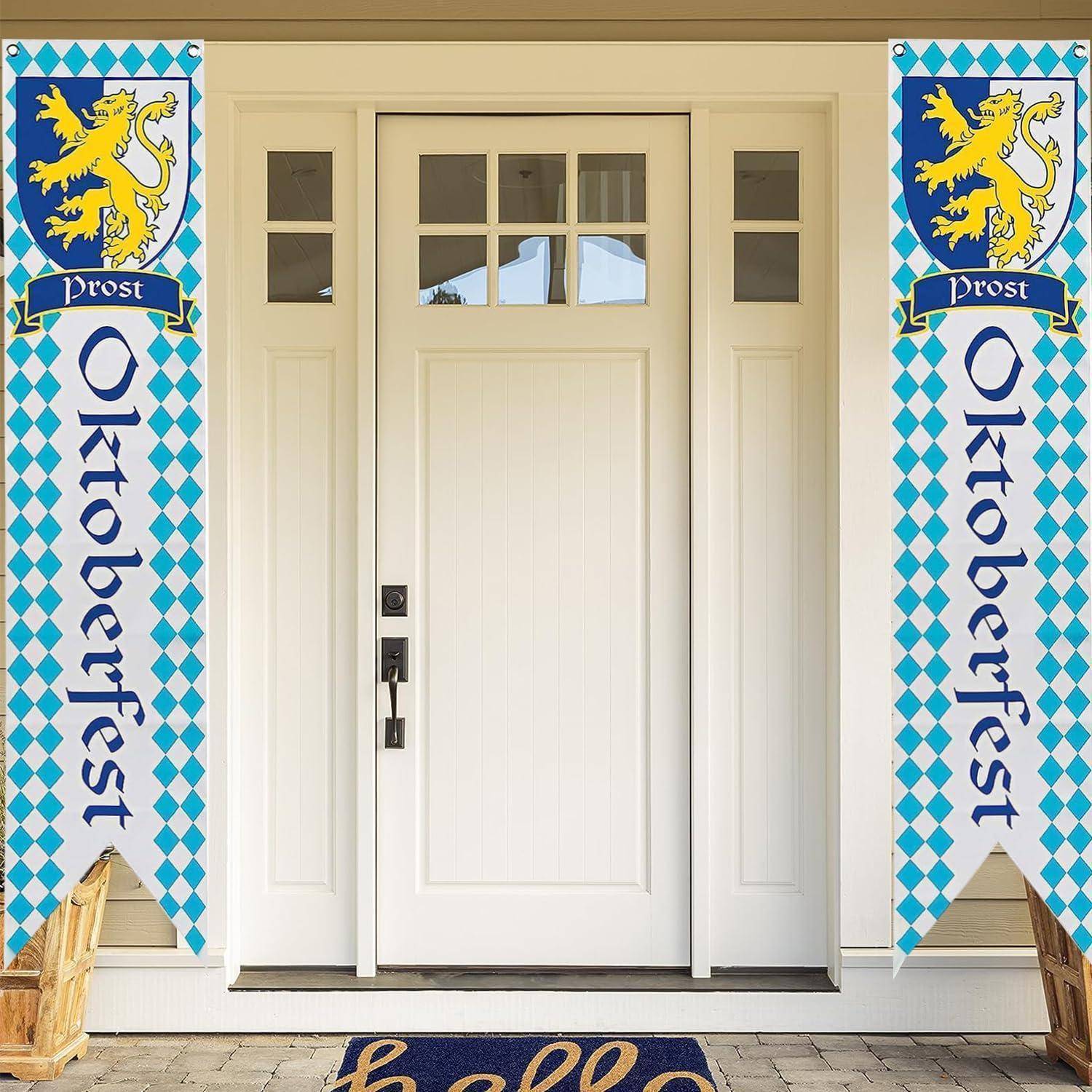Oktoberfest Deko Banner 2 Stück Bayerisches Bierfest Banner outdoor