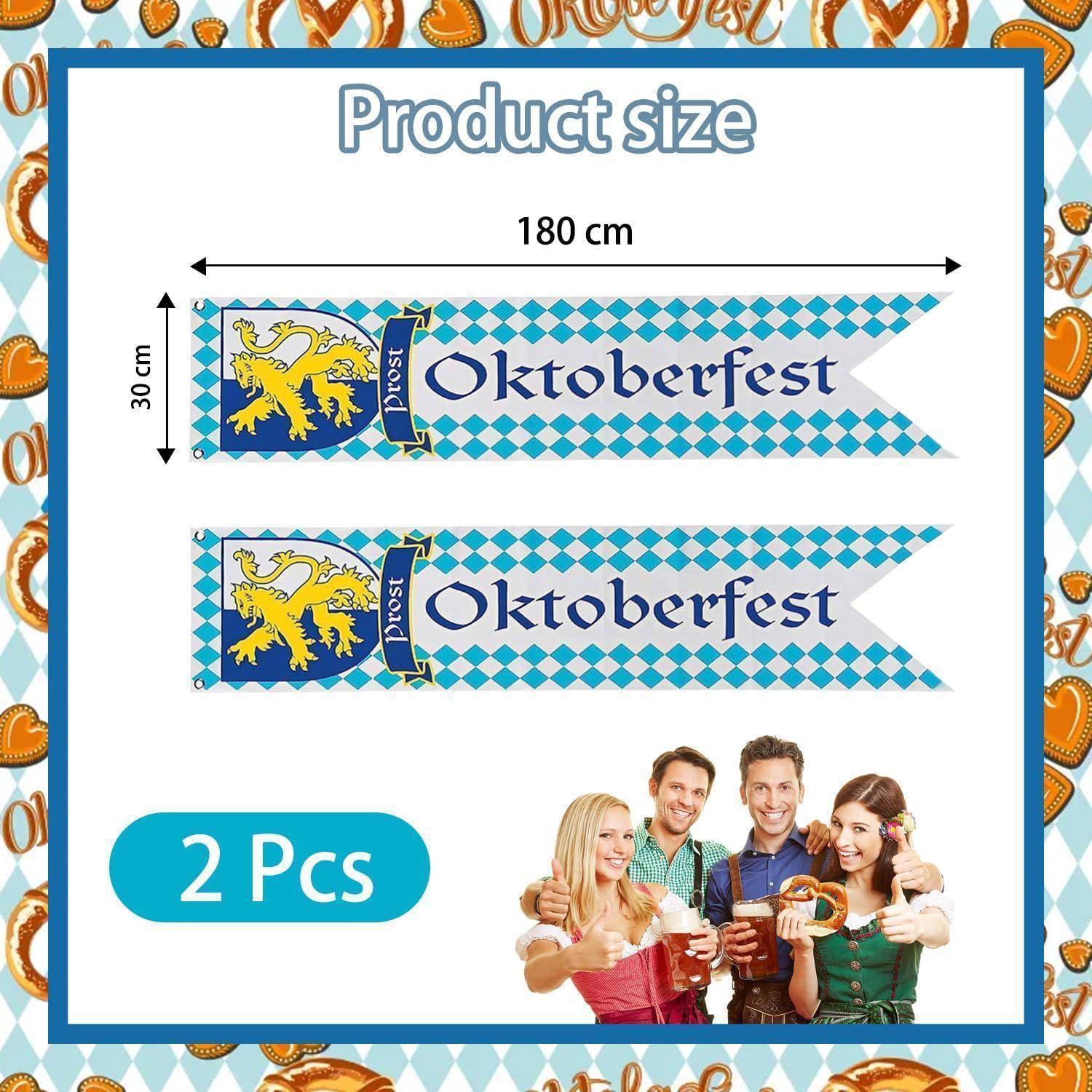 Oktoberfest Deko Banner 2 Stück Bayerisches Bierfest Banner outdoor