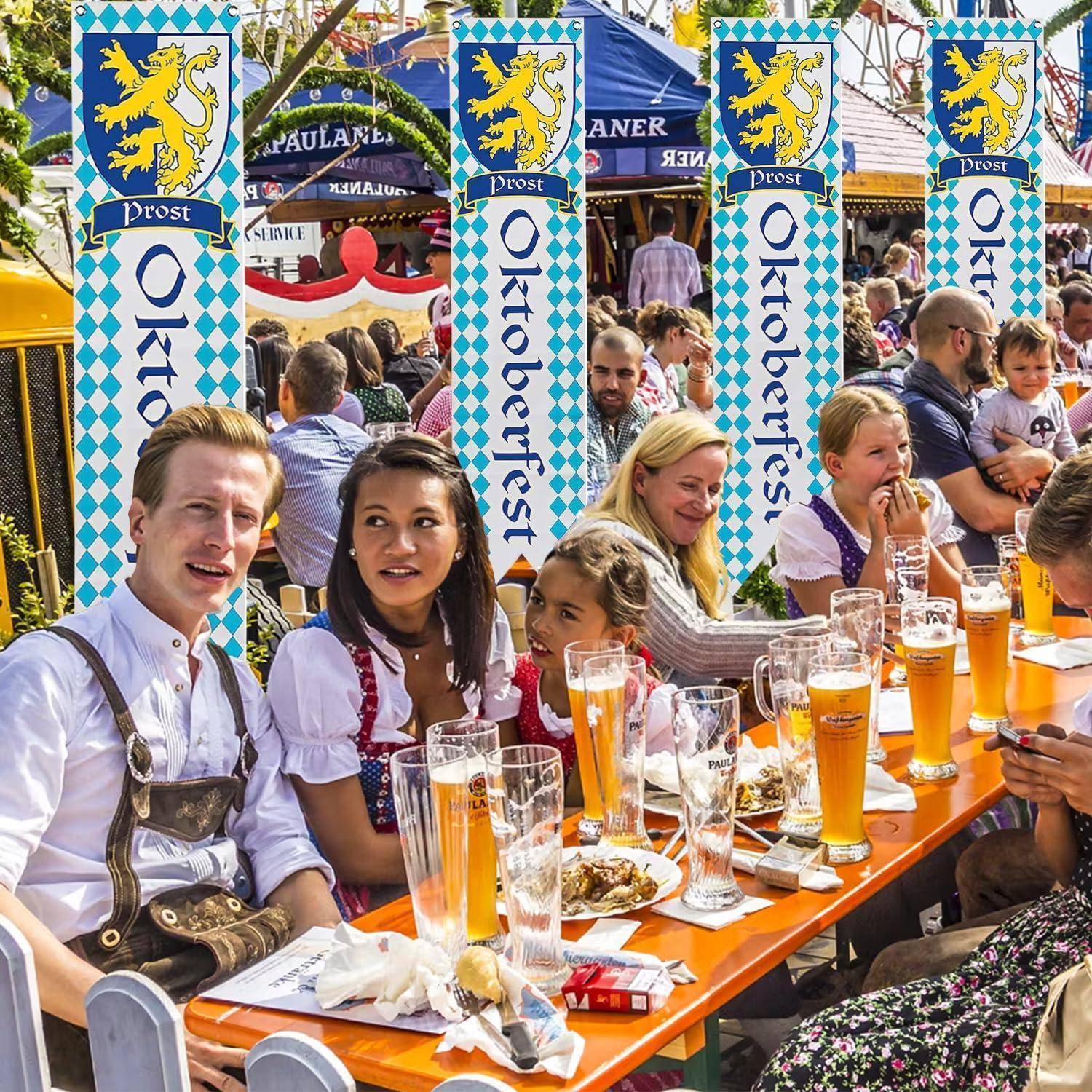 Oktoberfest Deko Banner 2 Stück Bayerisches Bierfest Banner outdoor