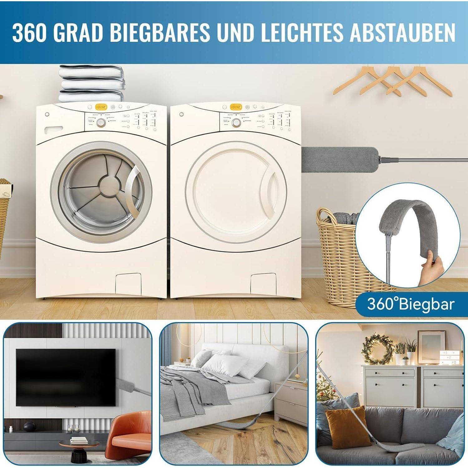 Ausziehbarer Teleskopstaubwedel mit Edelstahlstange 1.2m-2.5m
