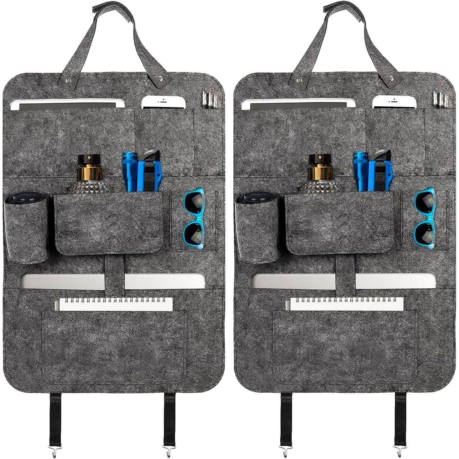 2er Set Filz Autositz Organizer Rücksitztasche Aufbewahrungstasche