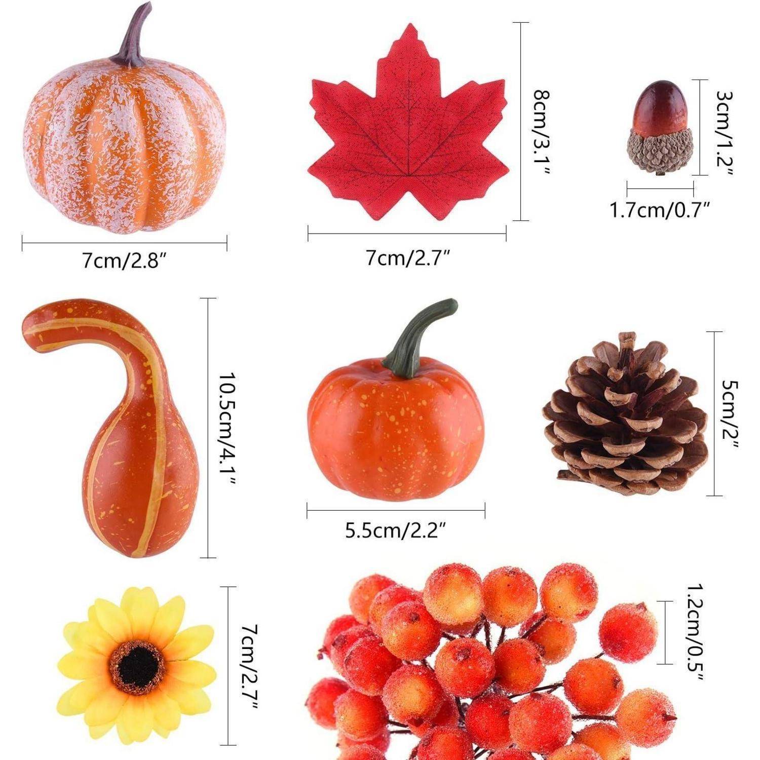156 Stk Herbst Thanksgiving Dekoration Mini Kürbisse Tannenzapfen