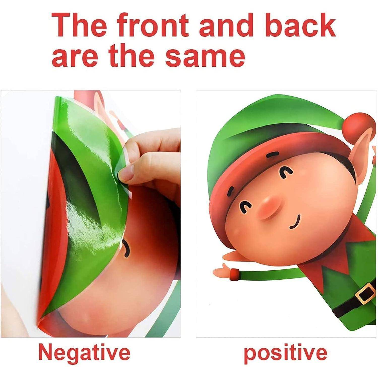 Weihnachtsdeko Aufkleber Fensterbilder Weihnachtsmann Rentier