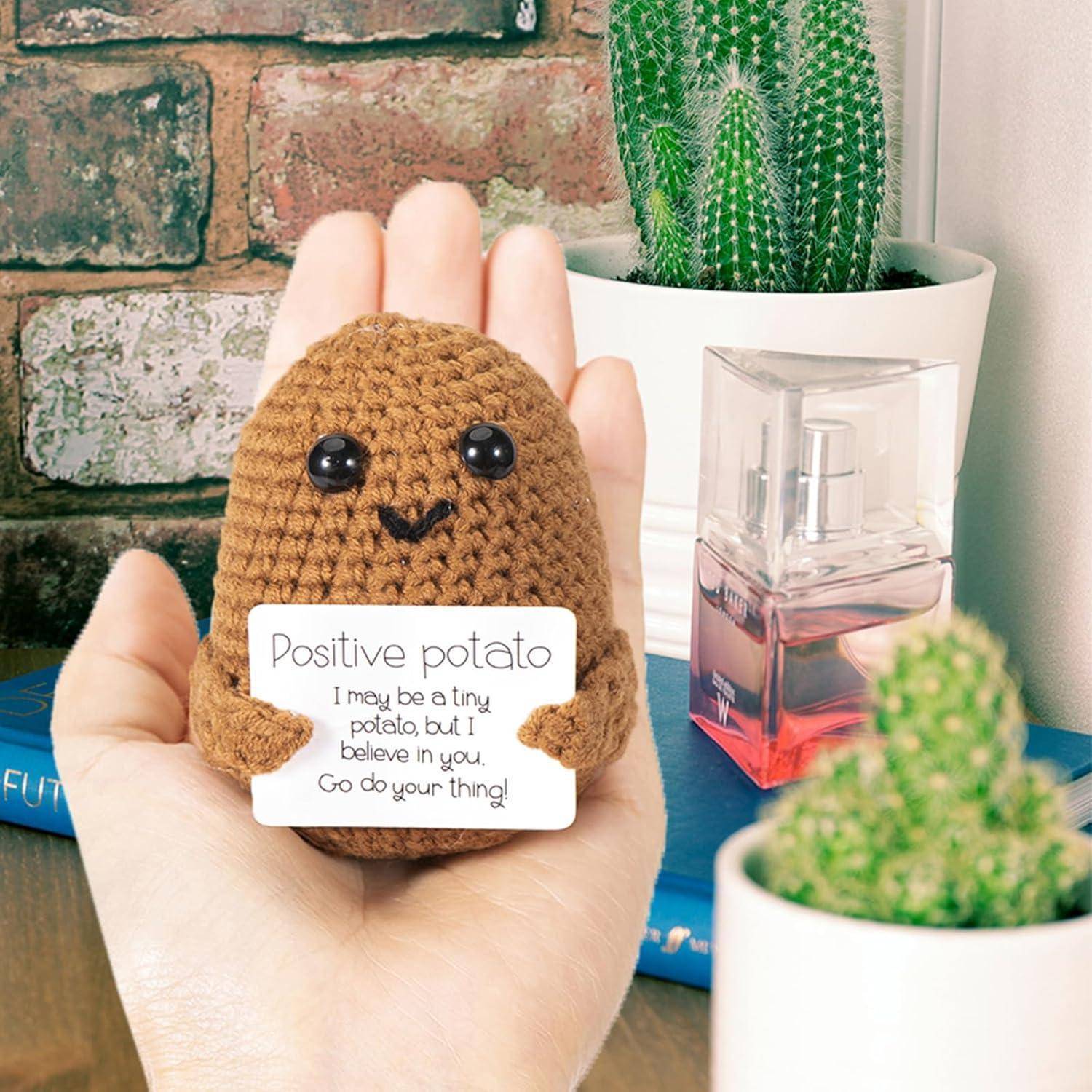 Pocket Hug Positive Kartoffel Puppe Strickwolle Mutmacher Geschenk