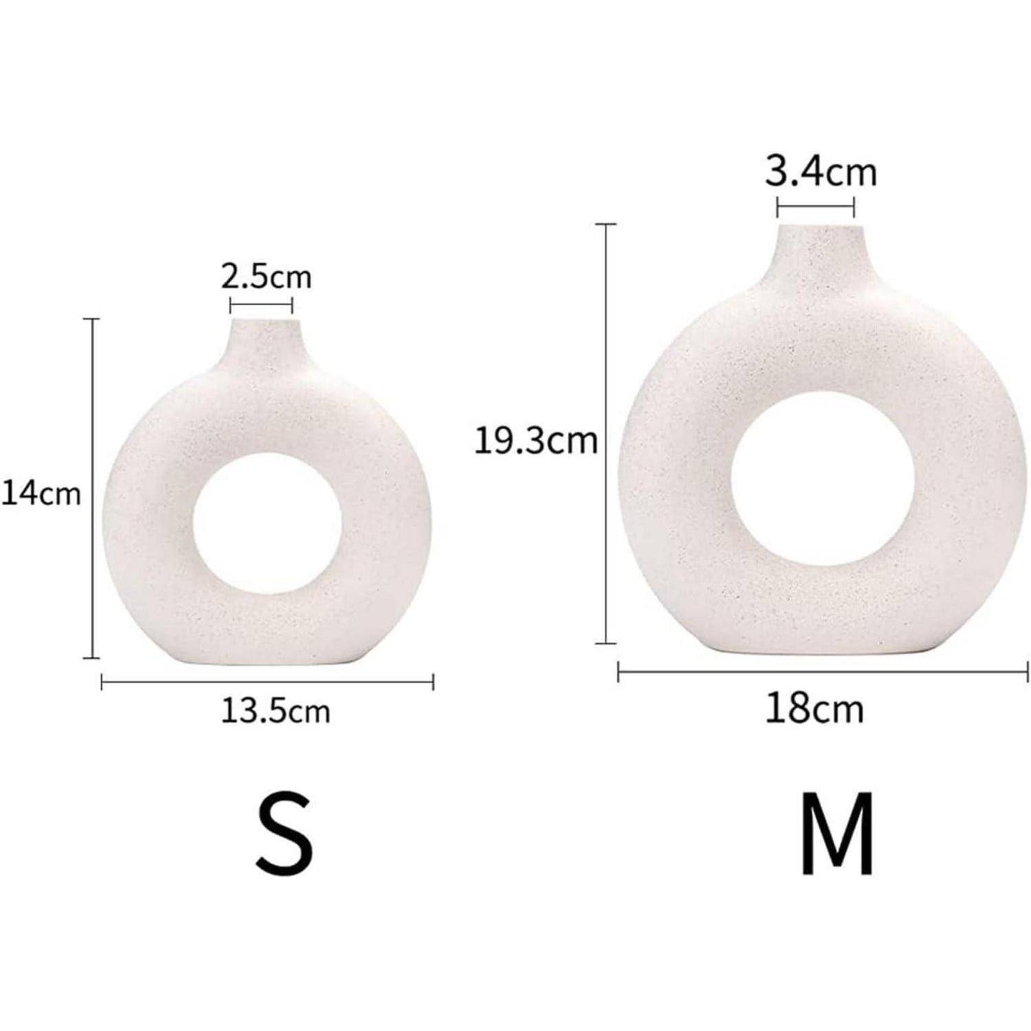 Vasen Pampasgras Keramik Deko Blumen Wohnkultur M+S Beige