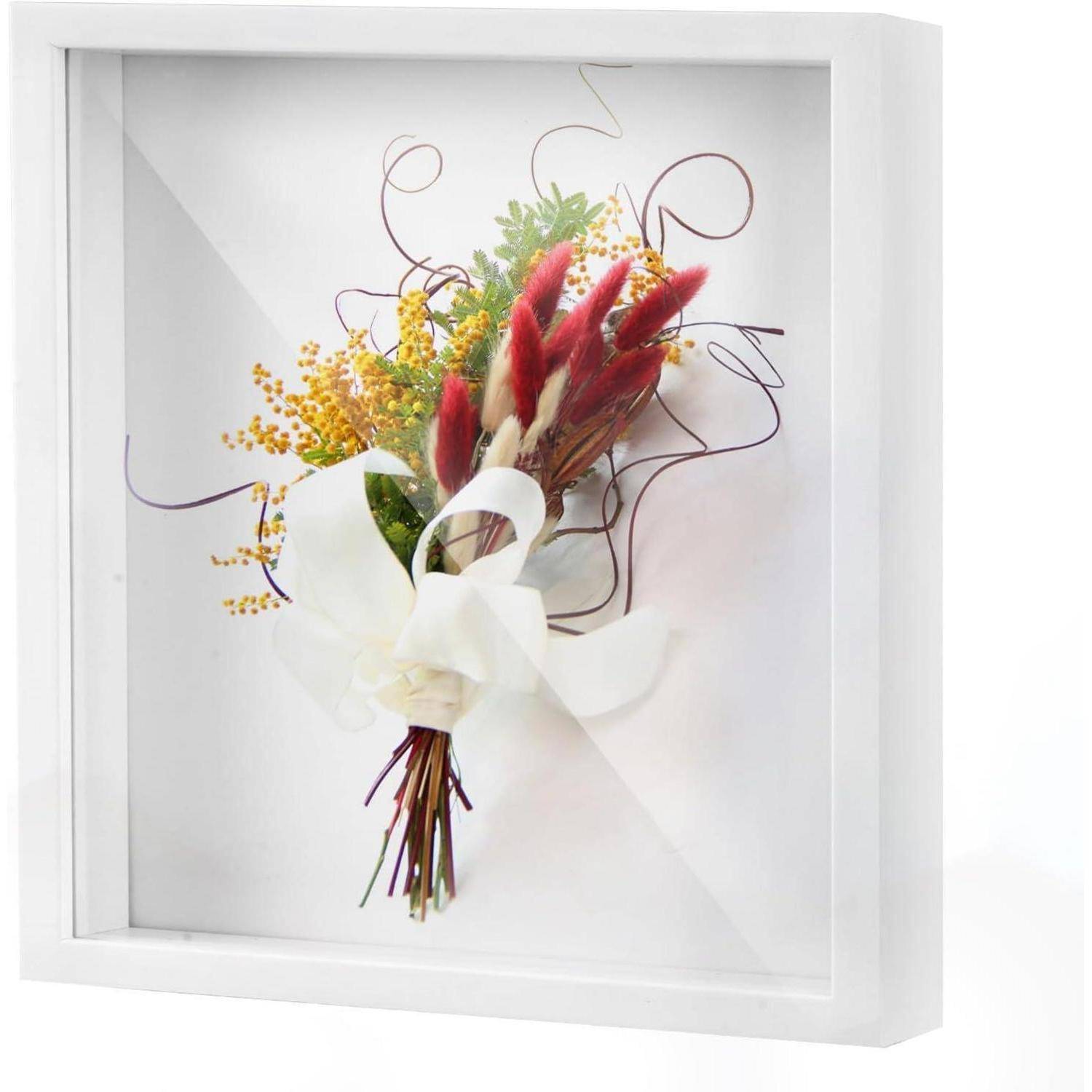 Bilderrahmen Tiefer Befüllbar 3D Weiß Geschenk 30 x 30 cm