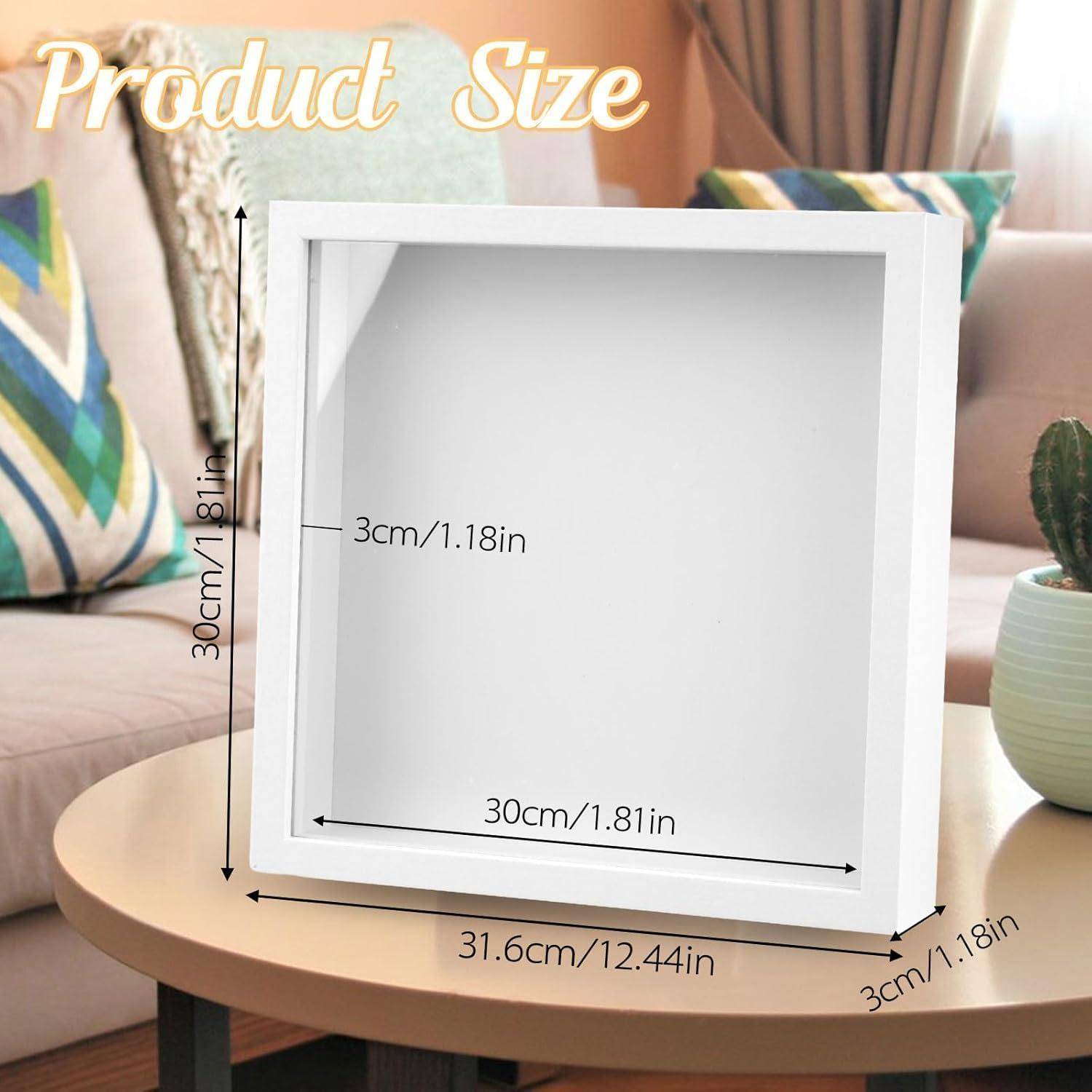 Bilderrahmen Tiefer Befüllbar 3D Weiß Geschenk 30 x 30 cm