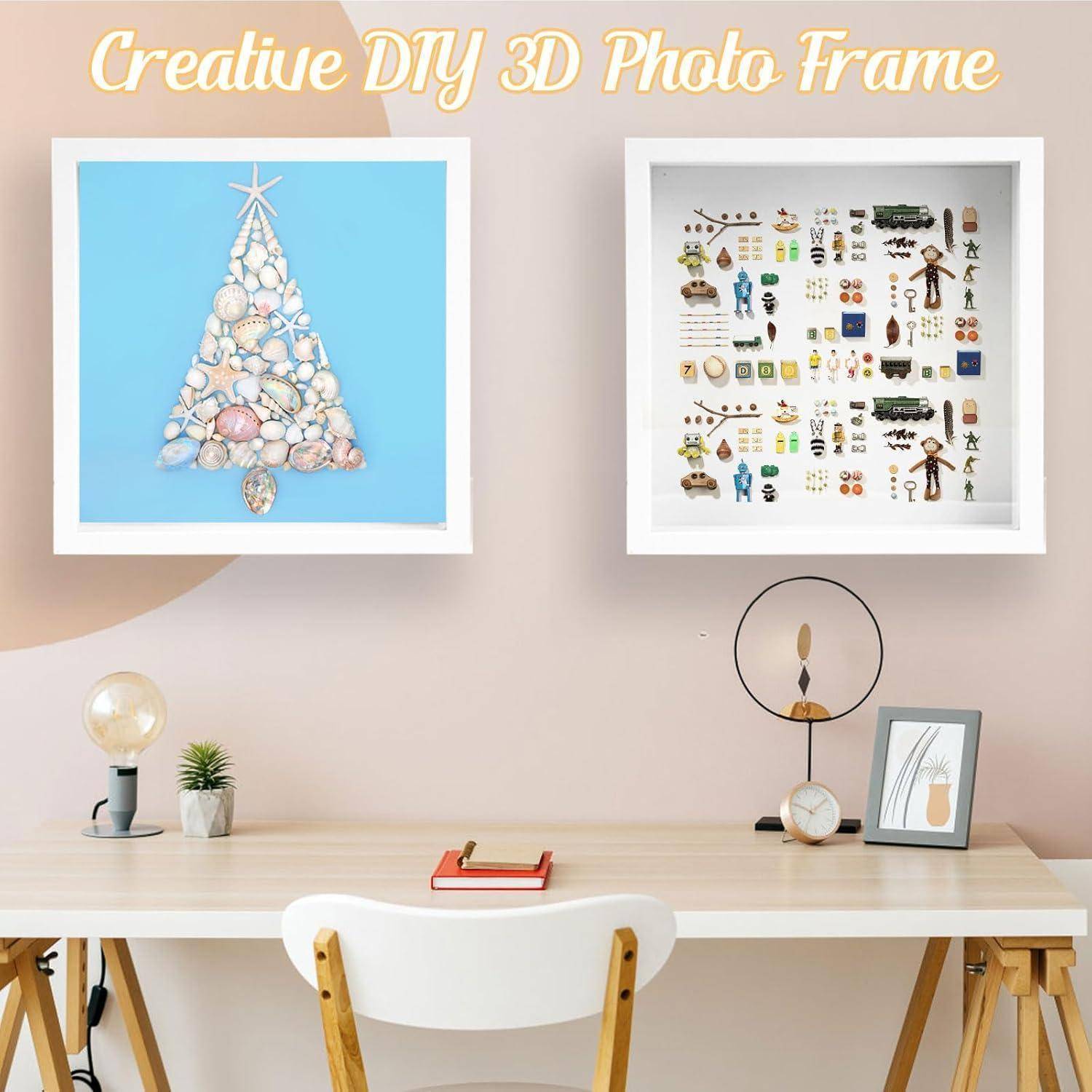 Bilderrahmen Tiefer Befüllbar 3D Weiß Geschenk 30 x 30 cm