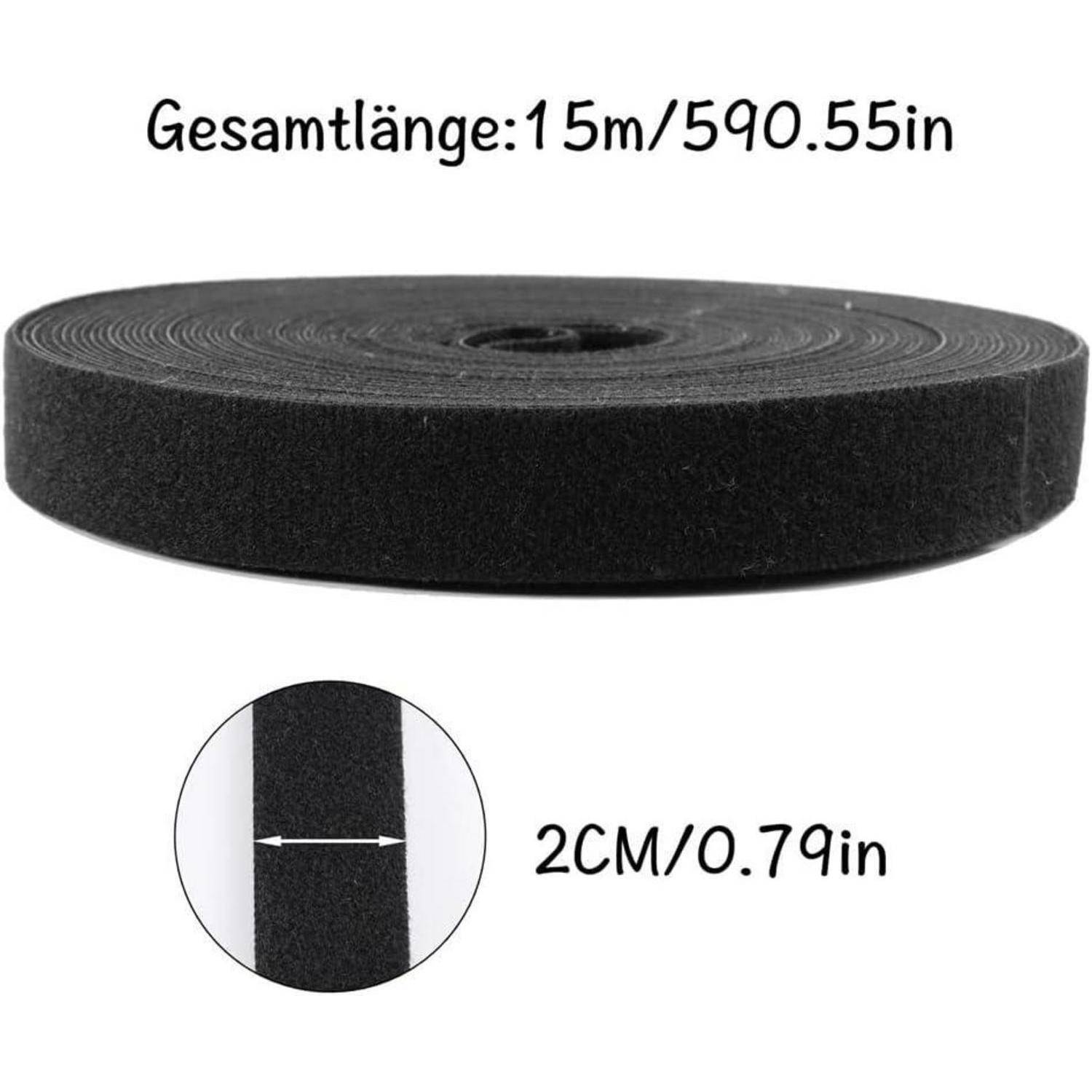 Klett Kabelbinder Klettband 15m 20mm selbstklebend 15m-20mm