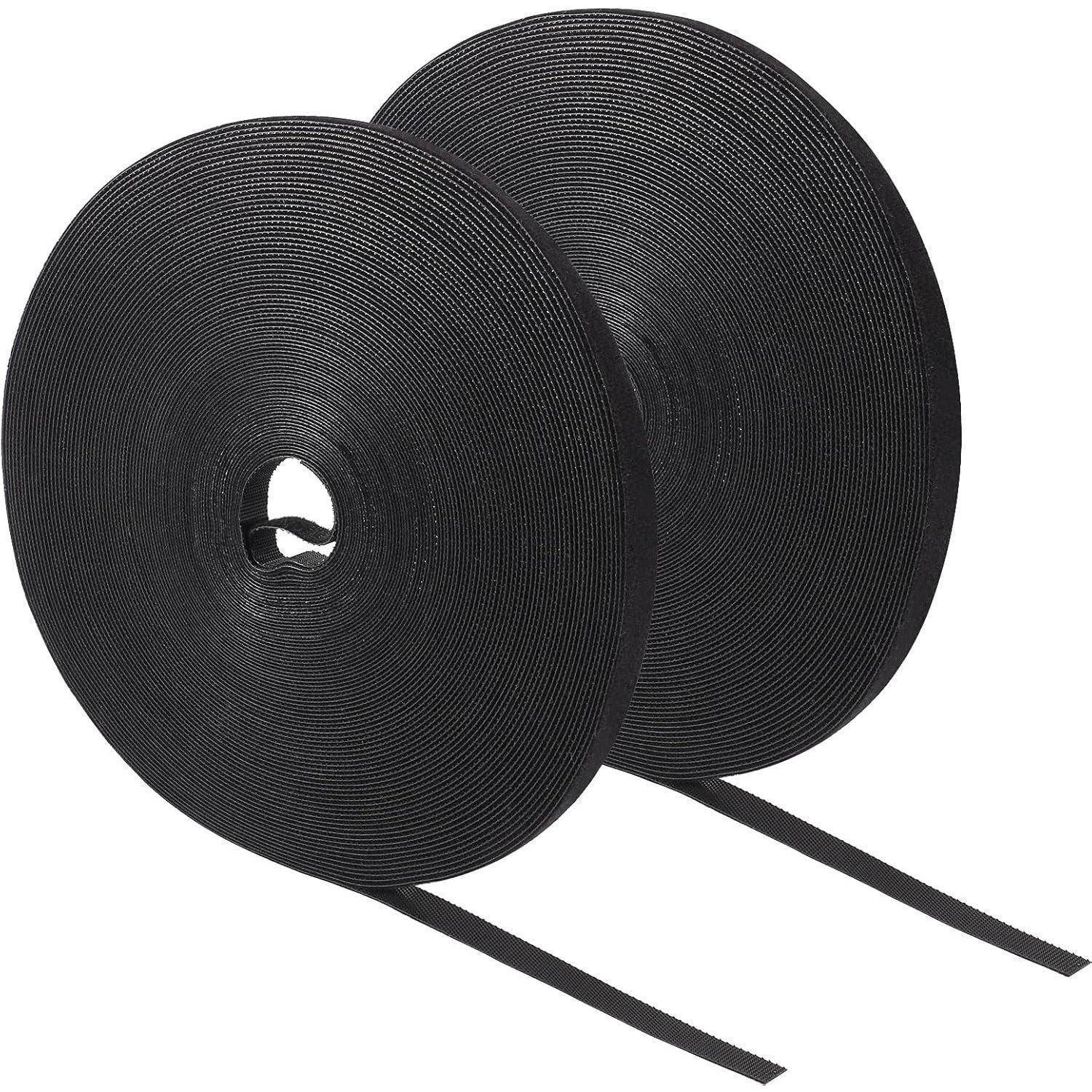 Kabelbinder Klett 50m 10mm Schwarz Innen Außen 50m-10mm