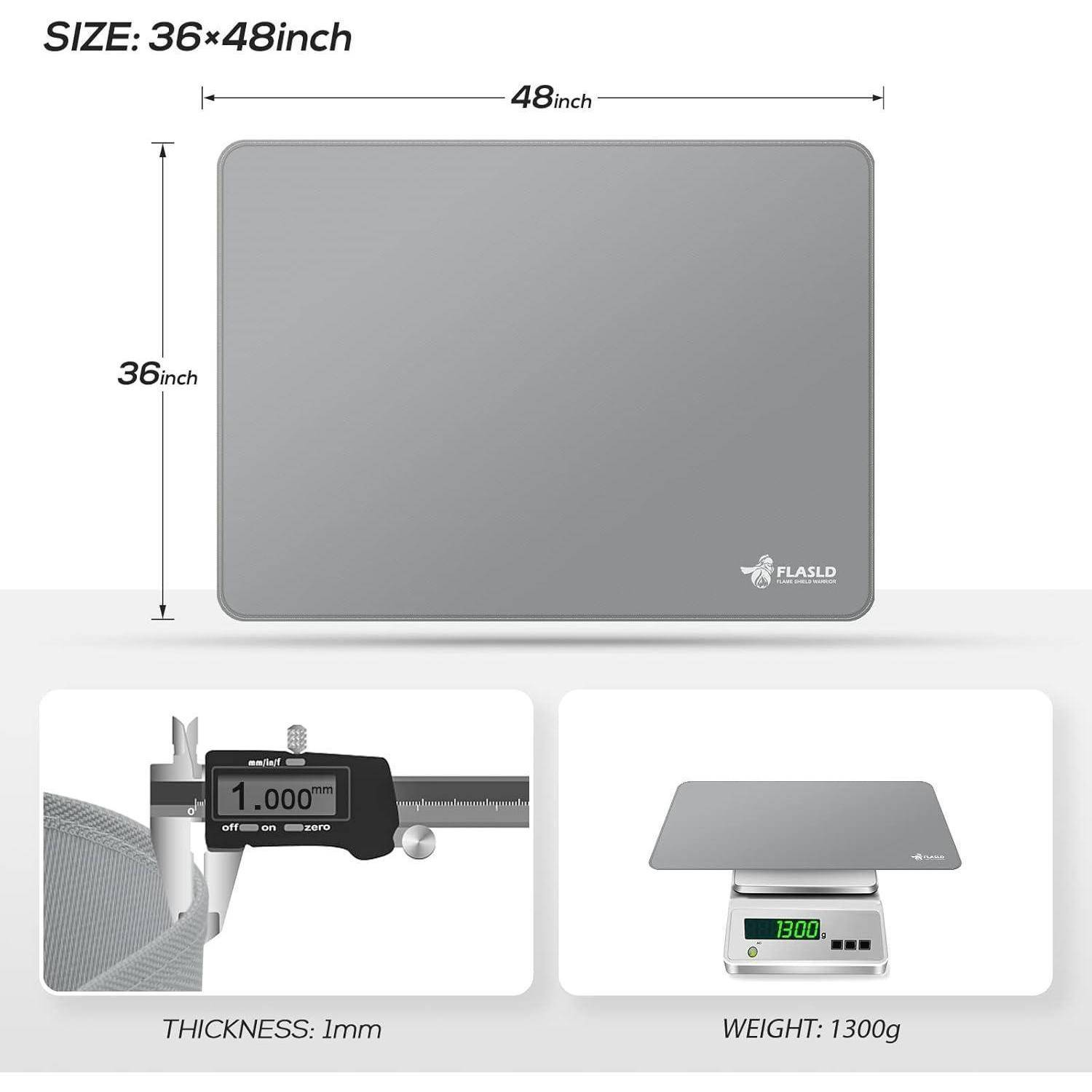 Untergrillmatte 91x124cm Terrassen 121.9L x 91.4B cm Silver Gray