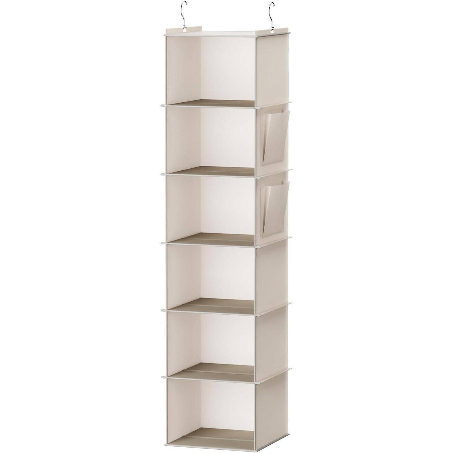 Schrankorganizer Kleiderschrank 6 Fächer MDF Platten 6 Fächer Beige