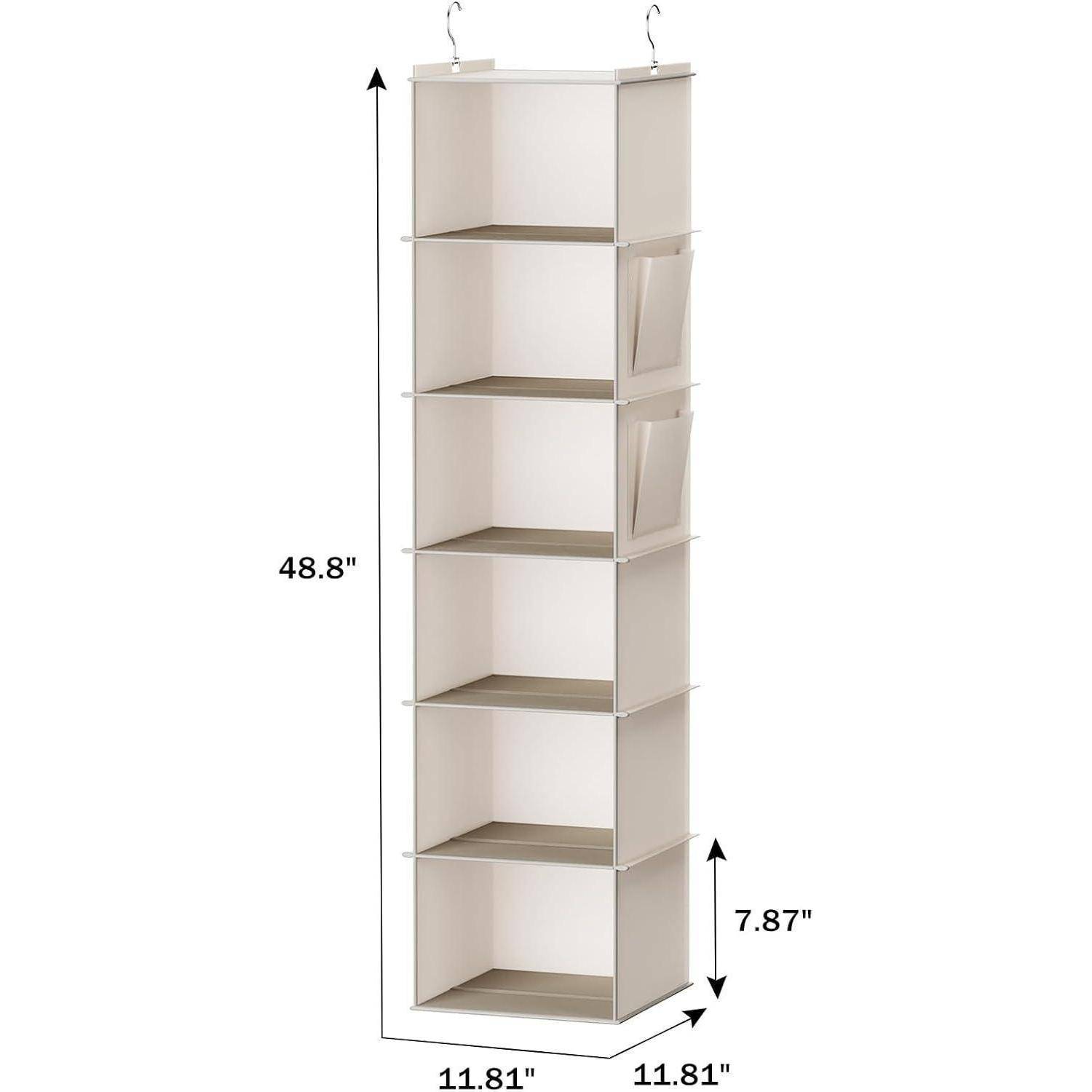Schrankorganizer Kleiderschrank 6 Fächer MDF Platten 6 Fächer Beige