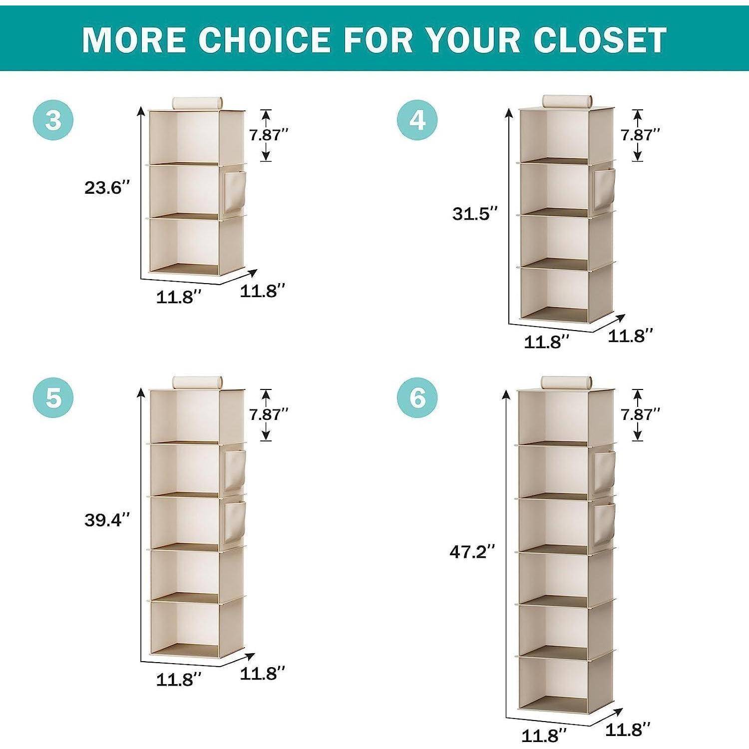 Schrankorganizer Kleiderschrank 6 Fächer MDF Platten 6 Fächer Beige