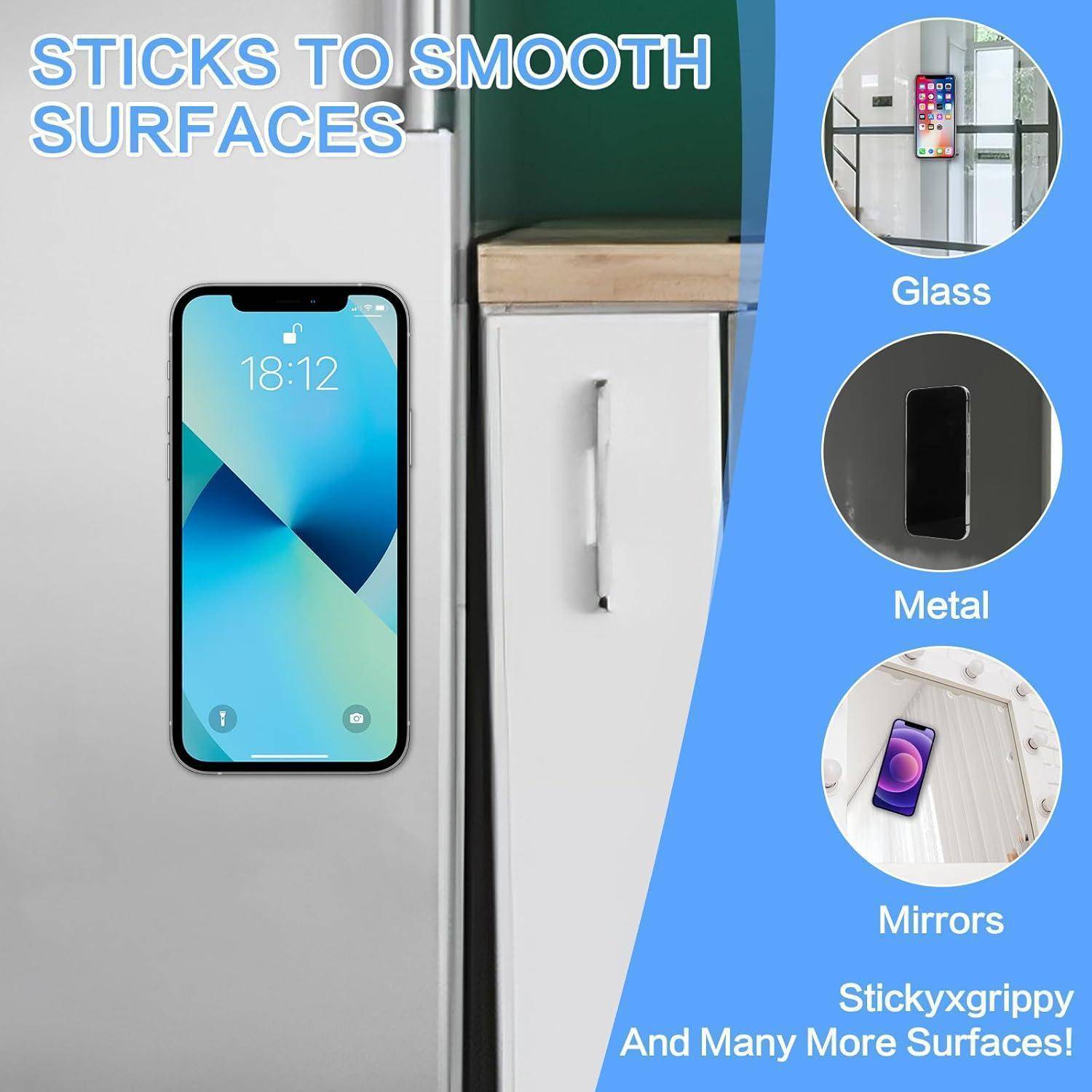 Smartphone-Hülle: an Kühlschrank befestigt, mit Aufschrift 