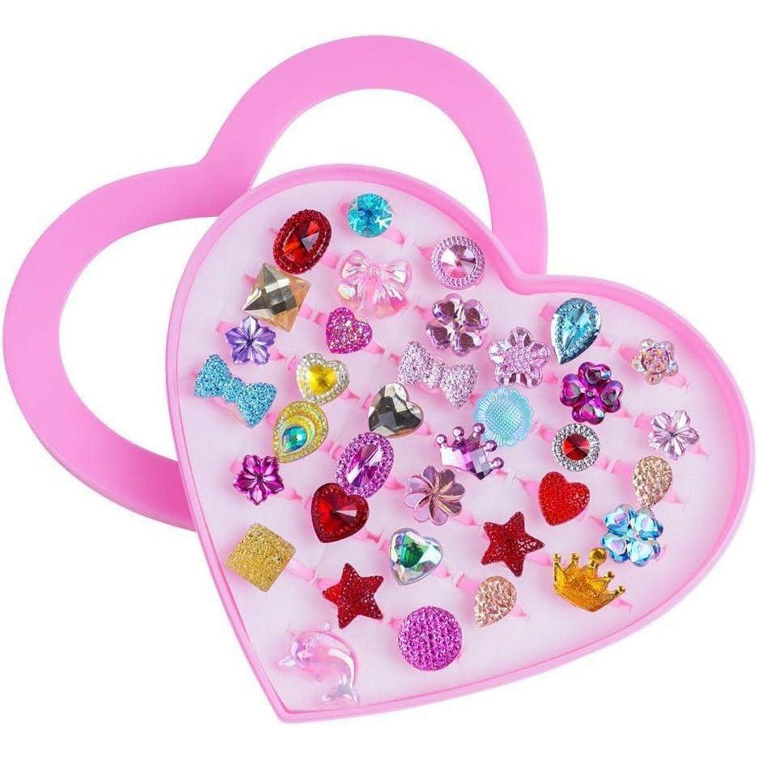 Kinderringe 36 Einstellbar Mädchen Jungen Party 36 Stück Strass Stil