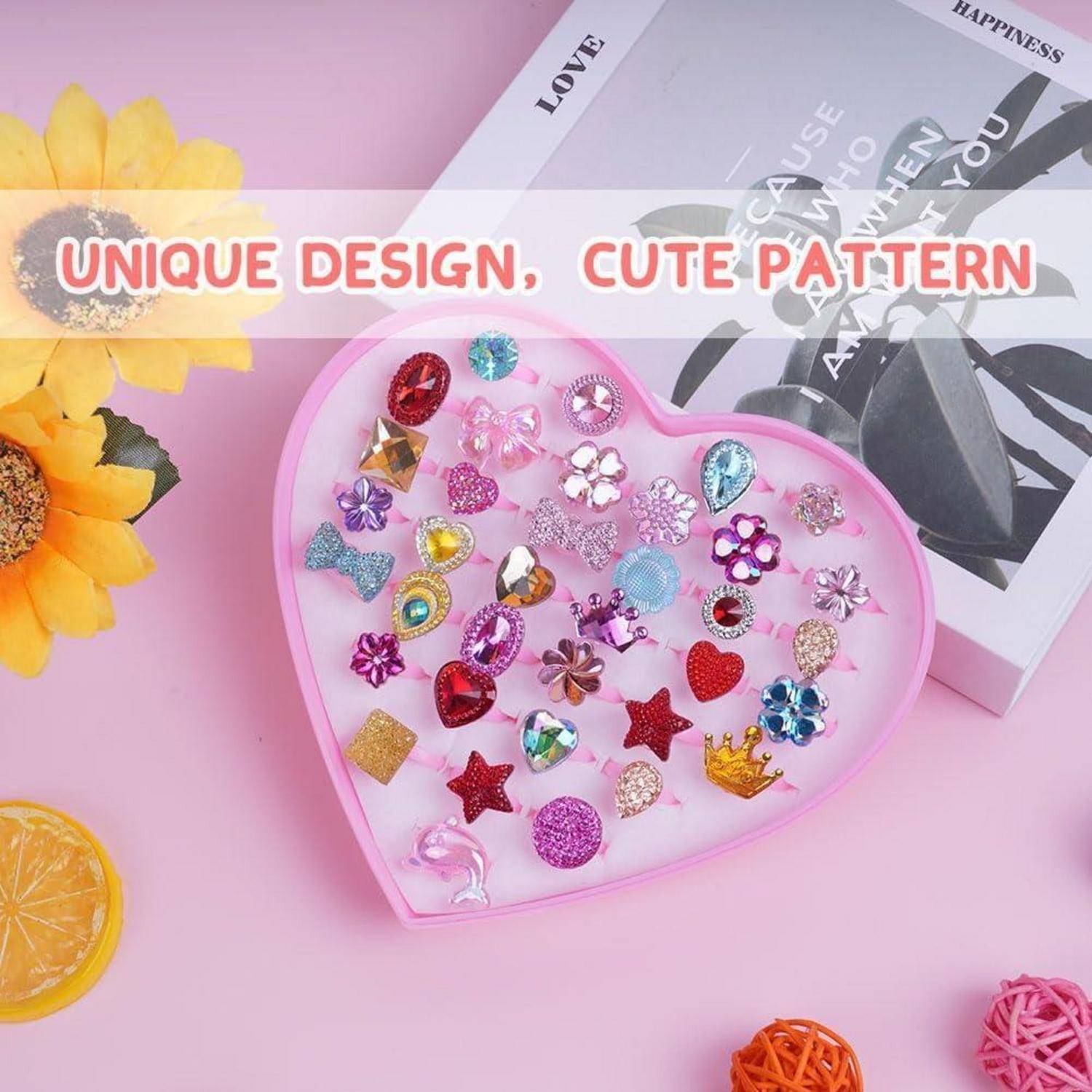 Kinderringe 36 Einstellbar Mädchen Jungen Party 36 Stück Strass Stil