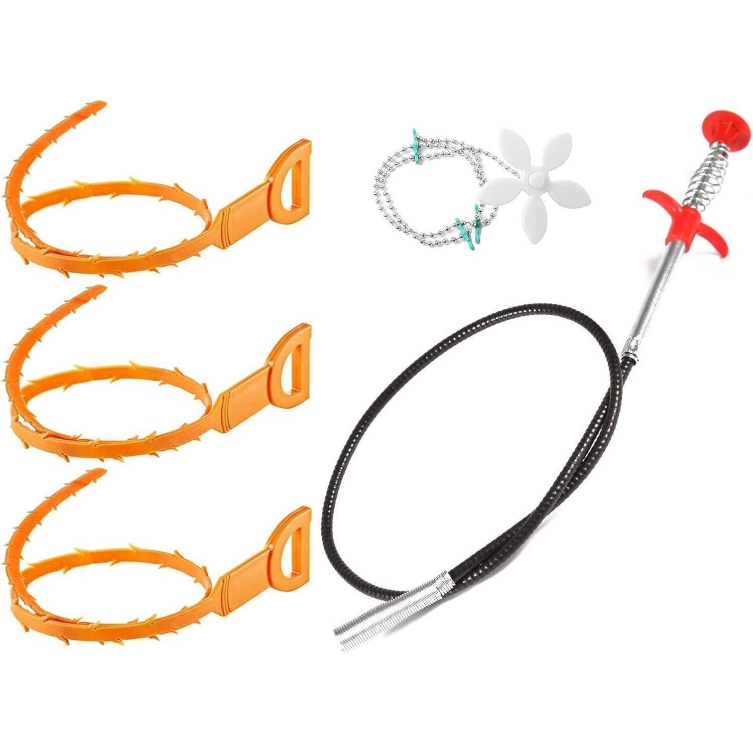 Rohrreinigungsspirale Abflussreiniger Spülbecken 5 Stück 1m-5Pcs