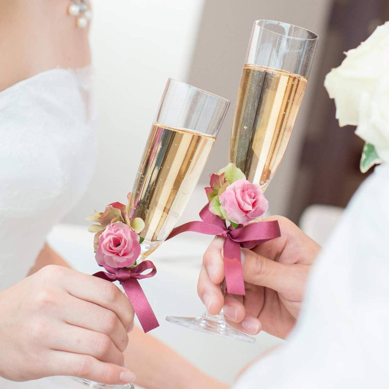 Blumenköpfe künstliche 50x Rosen Hochzeit Deko 4cm rosa Set 6 4 cm