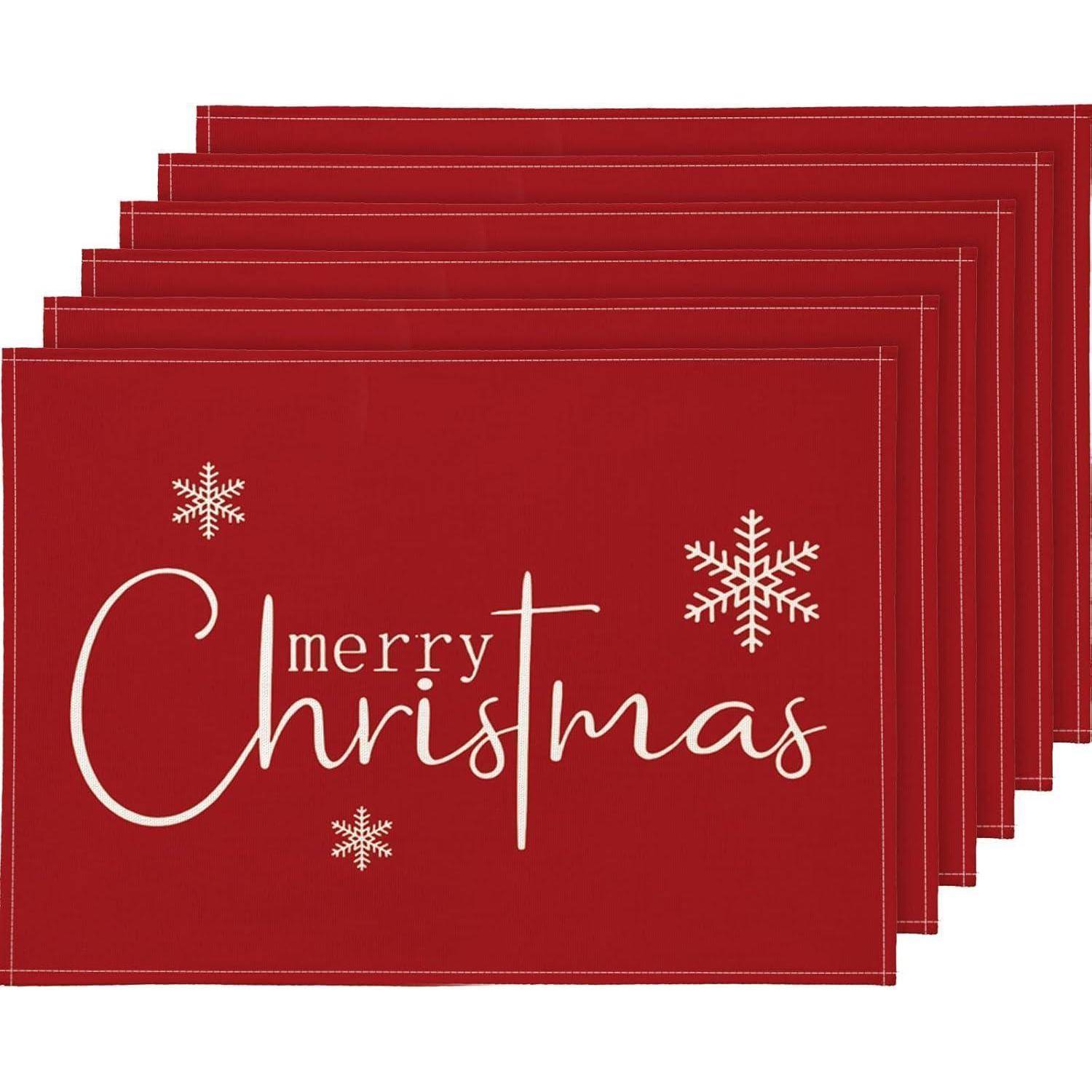 Platzset Weihnachten rot abwaschbar Tischset C004 30 x 45 cm 6 Stück