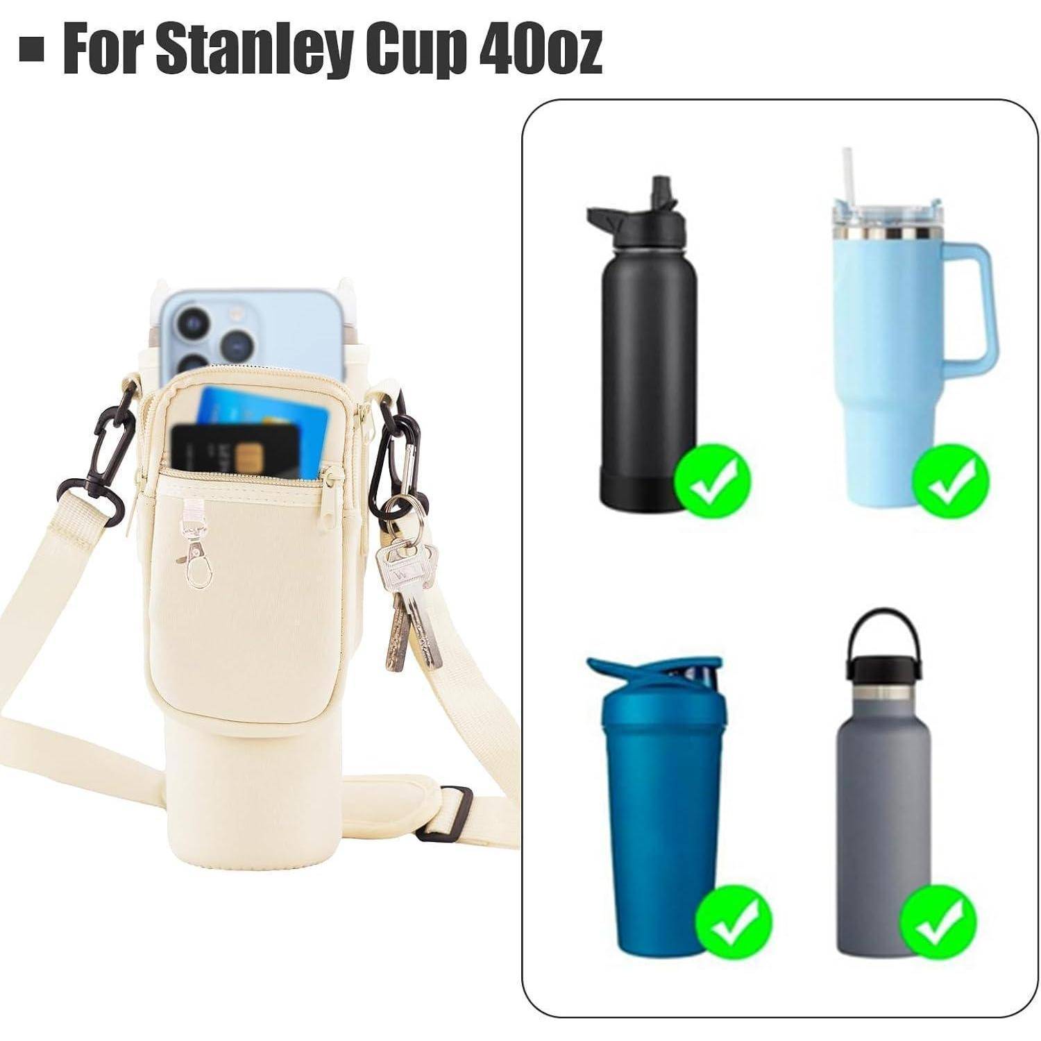 Tragetasche 40oz Cup Schultergurt Schlüsselanhänger Cremeweiß