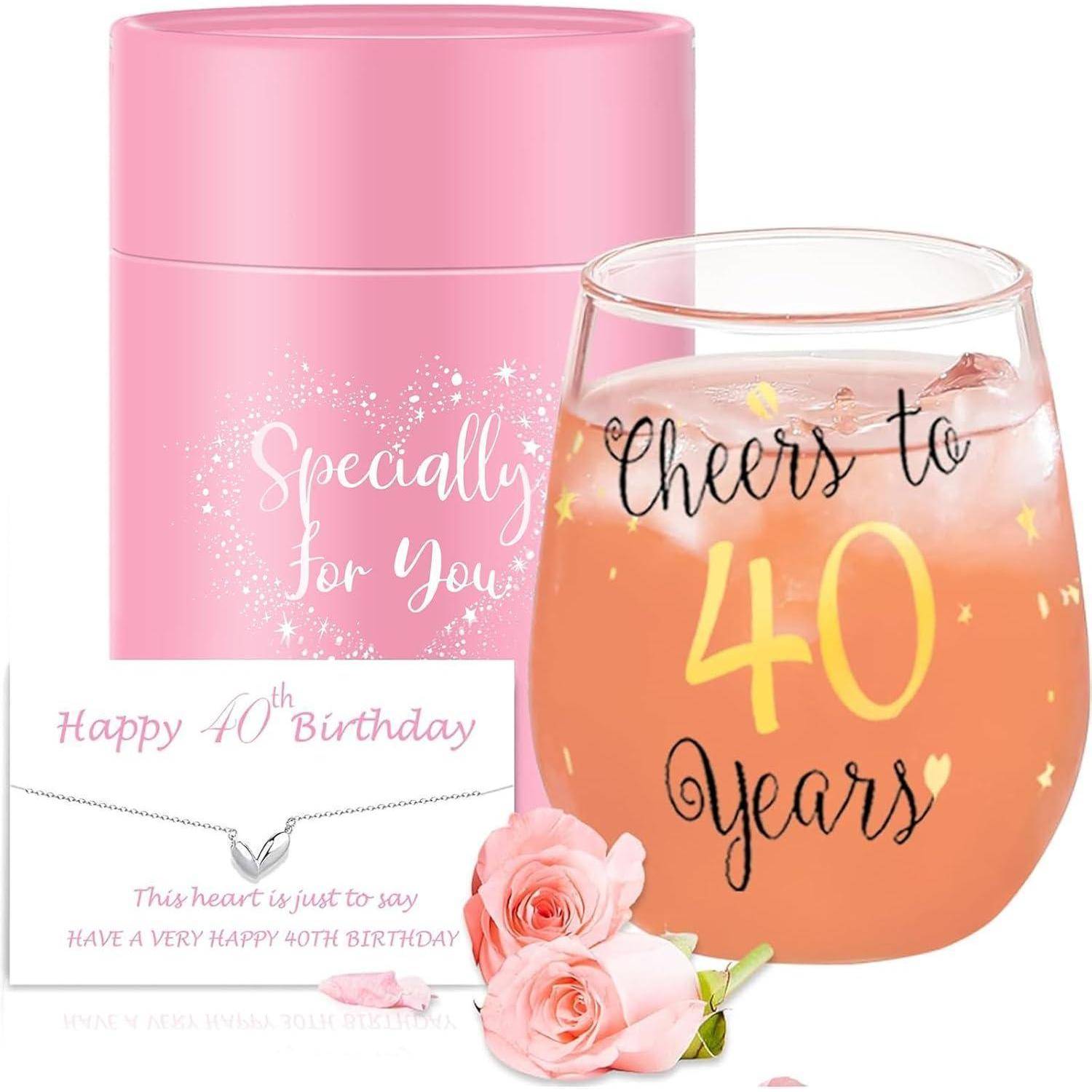 Weingläser Stiellos Gold 30er 50er Geburtstag Geschenk 40