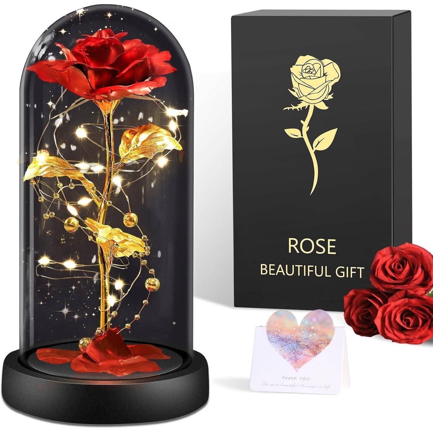 Ewige Rose Glas Geschenk Freundin Mama Geburtstag Klassische Rote Rose