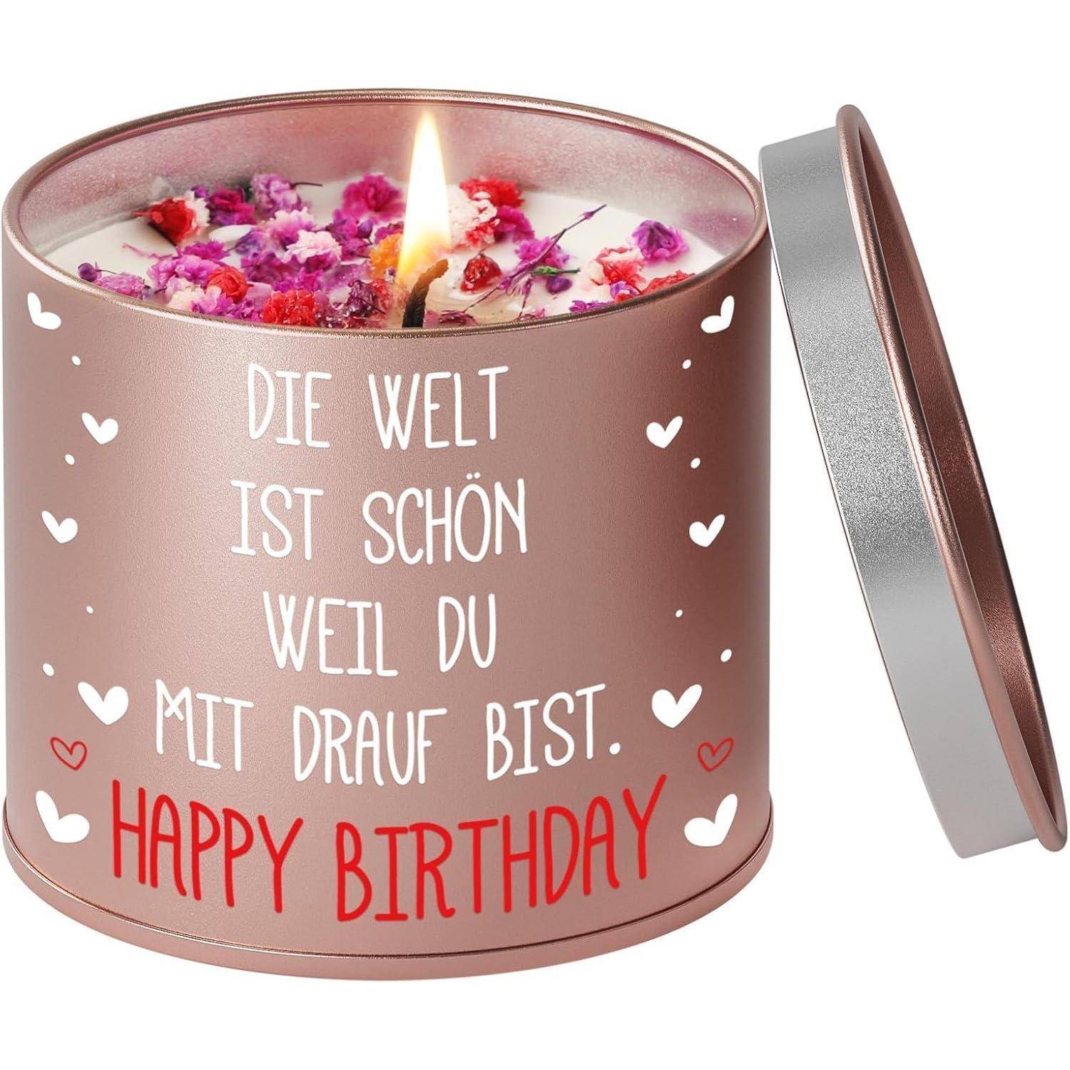 Kerze Metall Geburtstagsgeschenk Frauen Freundin Mama Geburtstag-Rosa