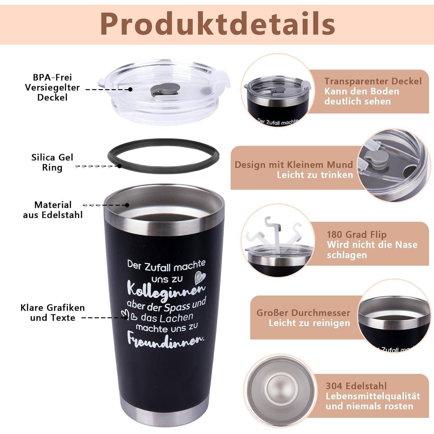 Thermobecher 20 oz Kaffeebecher Weihnachtsgeschenk Kollegin Kollege