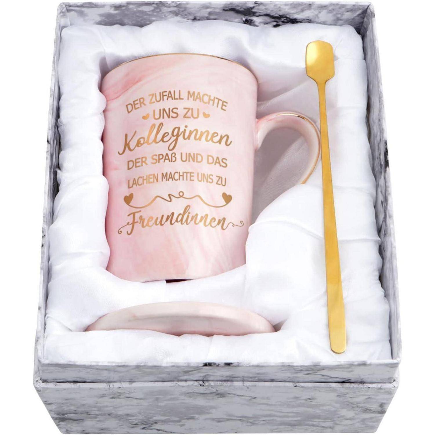 Tasse Abschiedsgeschenk Kollegin Personalisiert 400ML Der Zufall-rosa
