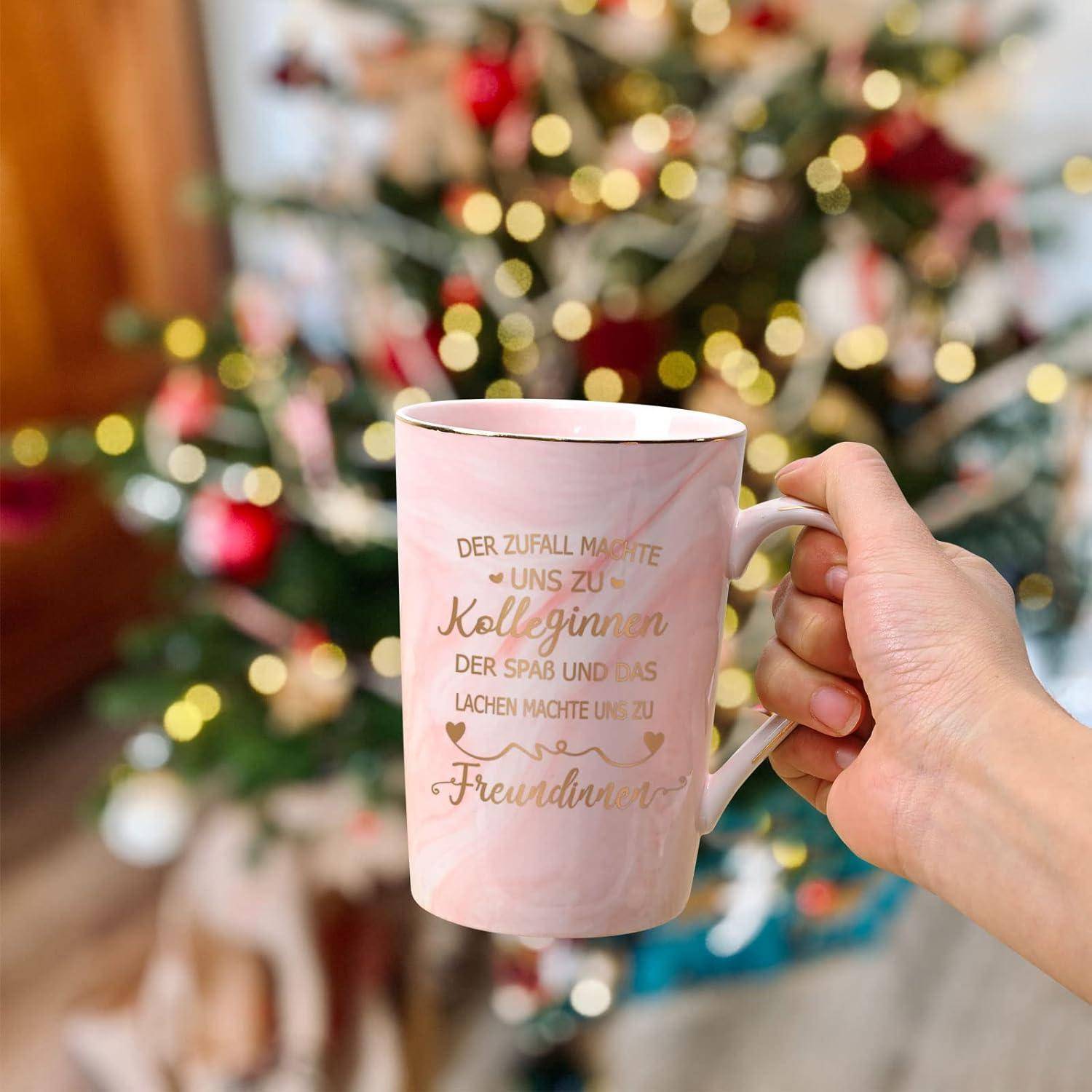 Tasse Abschiedsgeschenk Kollegin Personalisiert 400ML Der Zufall-rosa
