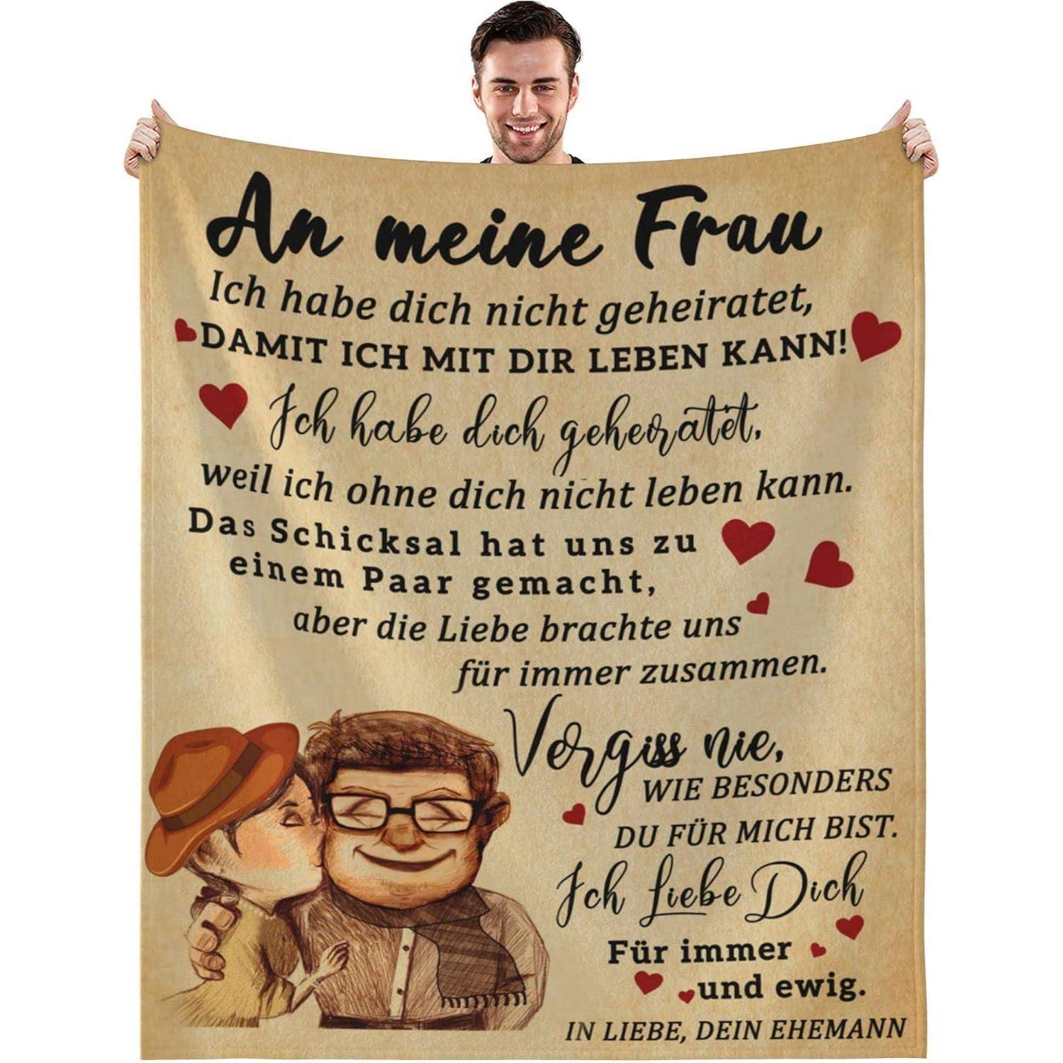 Fleecedecke Hochzeitsgeschenk Frauen Geschenke 02 130x150cm