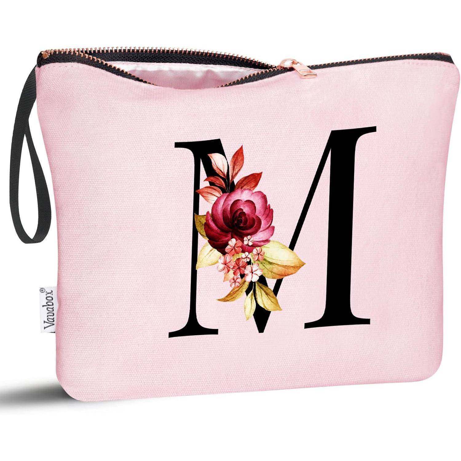 Kosmetiktasche Personalisierte AZ Geburtstagsgeschenk Frauen Pink M