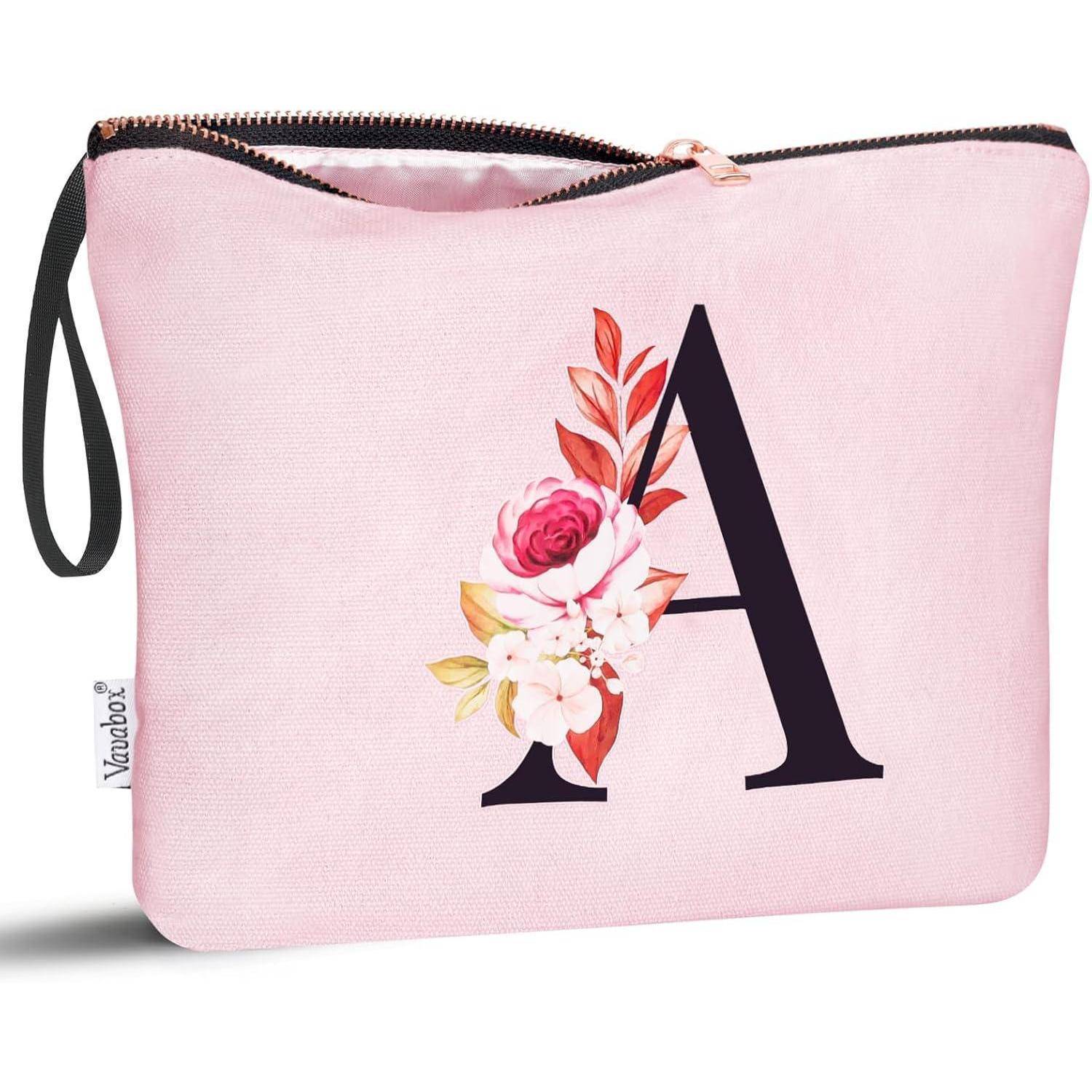 Kosmetiktasche personalisierte AZ Frauen Brautjungfern Pink A