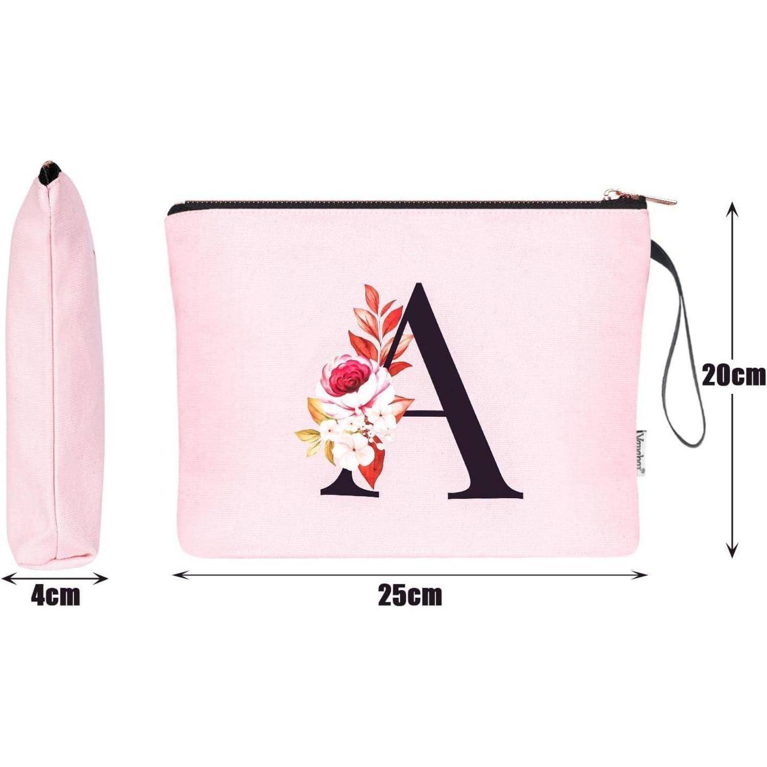 Kosmetiktasche personalisierte AZ Frauen Brautjungfern Pink A