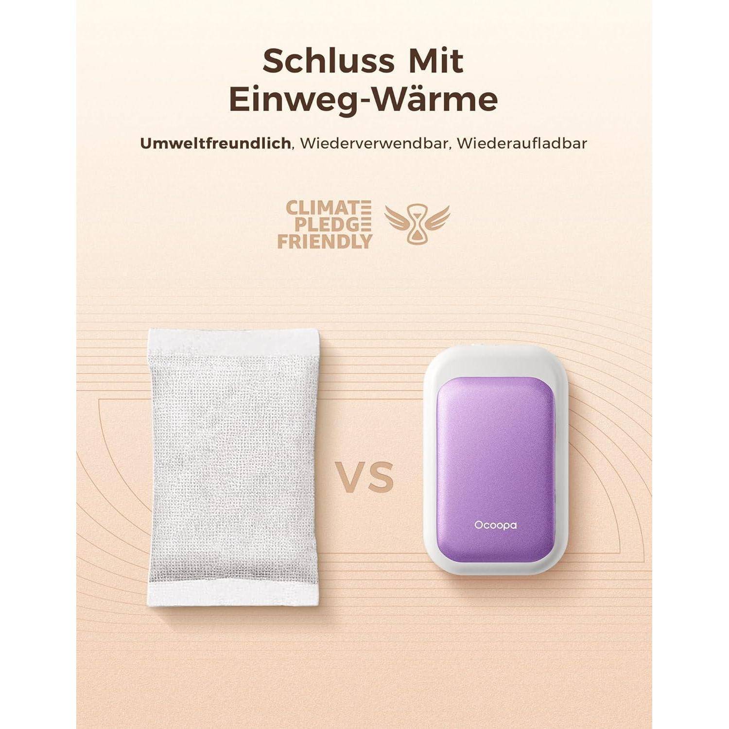 Handwärmer magnetisch wiederaufladbar 2erPack Damen Weiß Violett