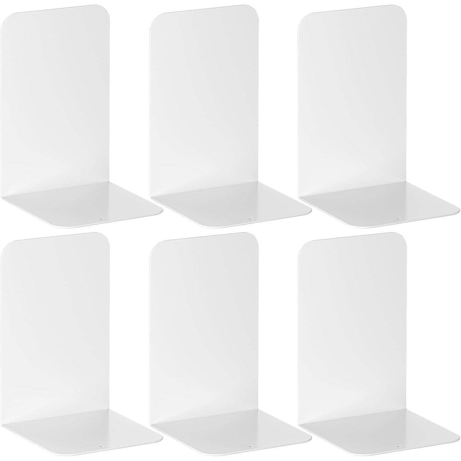 Buchstützen Metall Weiß Büro Schule Zuhause 20cm 14cm 6 Weiße