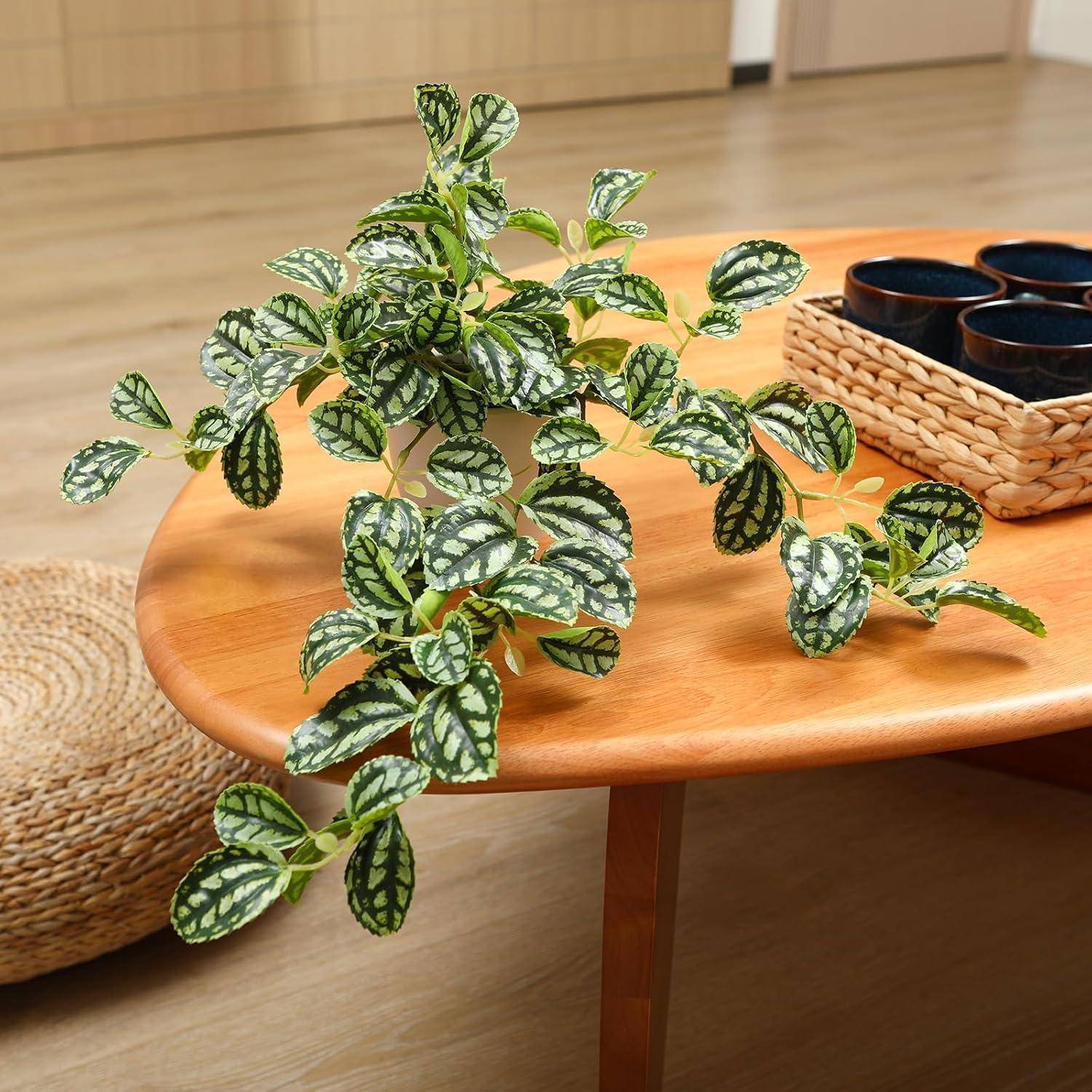 Kunstpflanze 38cm Deko Wohnzimmer Balkon Tischdeko 1 Stück dunkelgrün