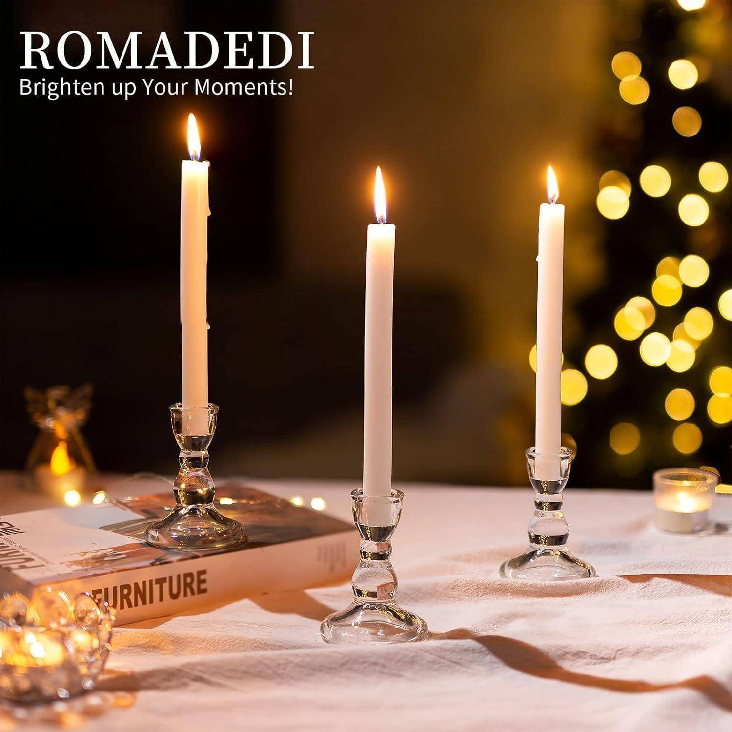 Glas Kerzenhalter Stabkerzen 20 Stück klar elegant Hochzeit
