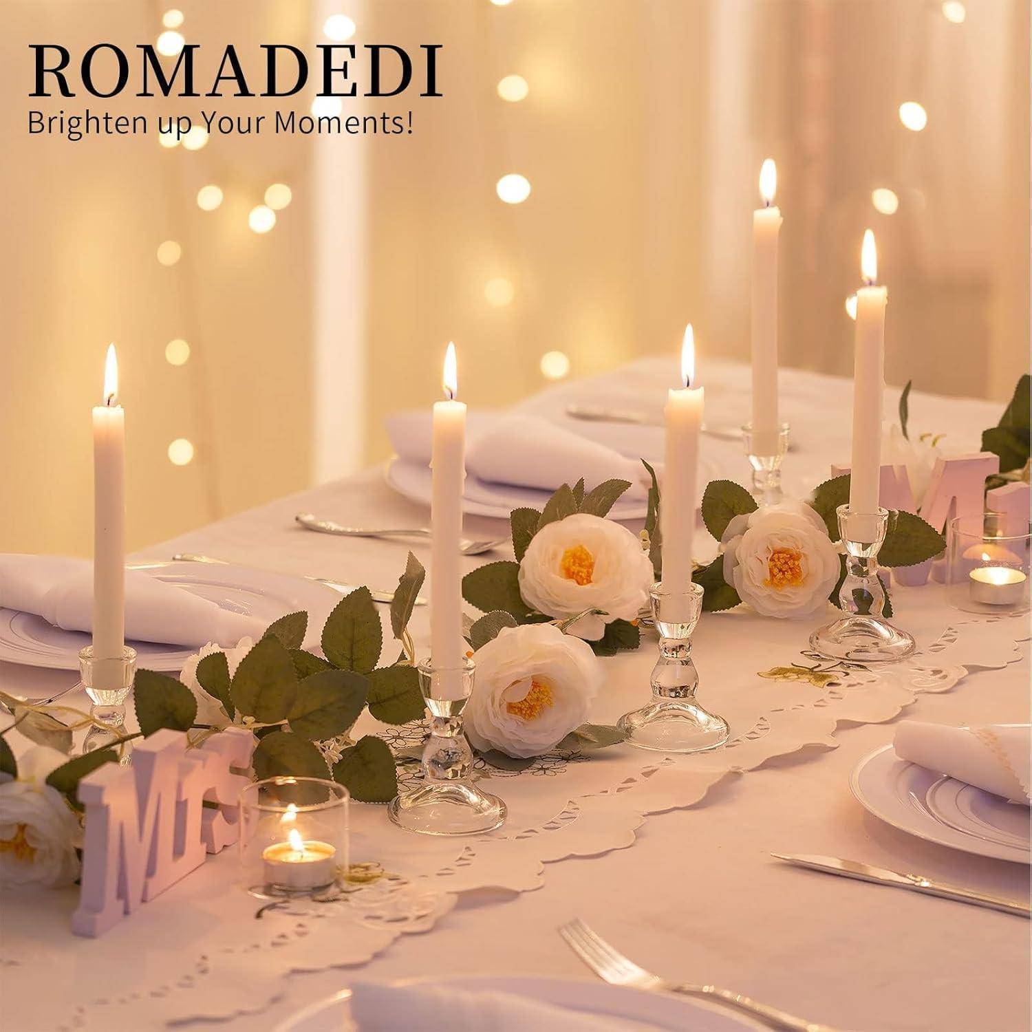 Glas Kerzenhalter Stabkerzen 20 Stück klar elegant Hochzeit