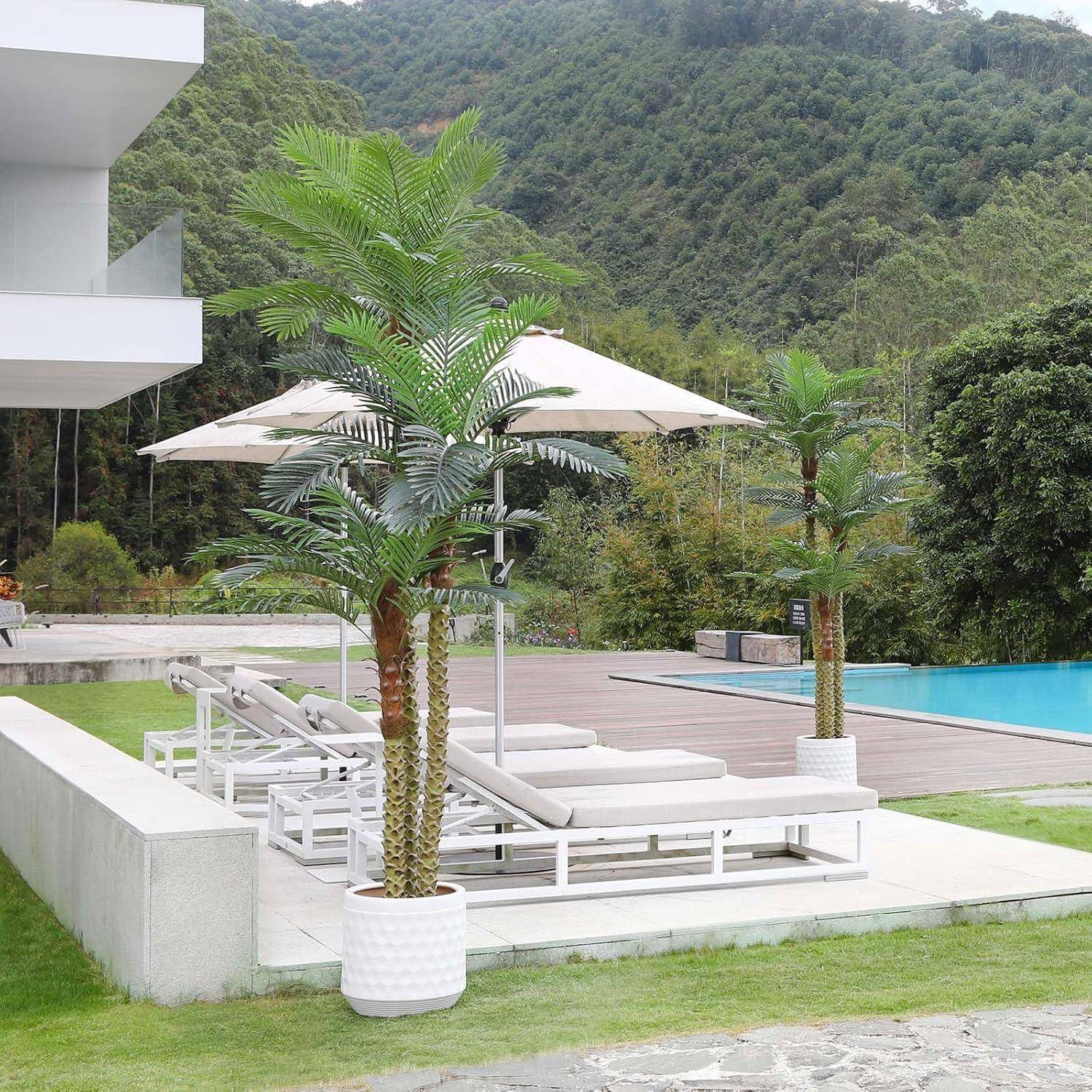 Künstliche Palme UV Goldrattan Terrasse Pool Innenraum 300 cm