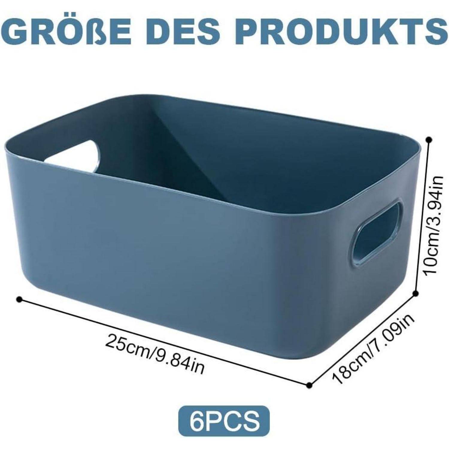 Aufbewahrungsbox Kunststoff Griff Schubladen 6 Stück 25*16,5*10cm