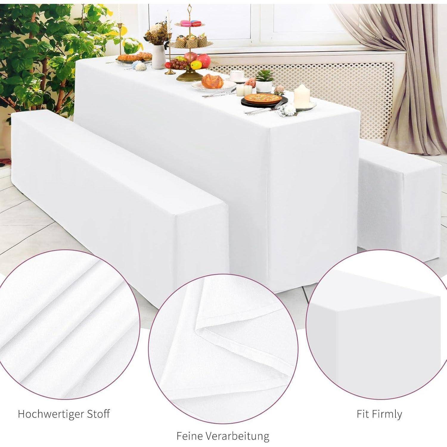 Biertischhussen Bierbankhusse Tischdecken Weiß 70cm-Set of 1