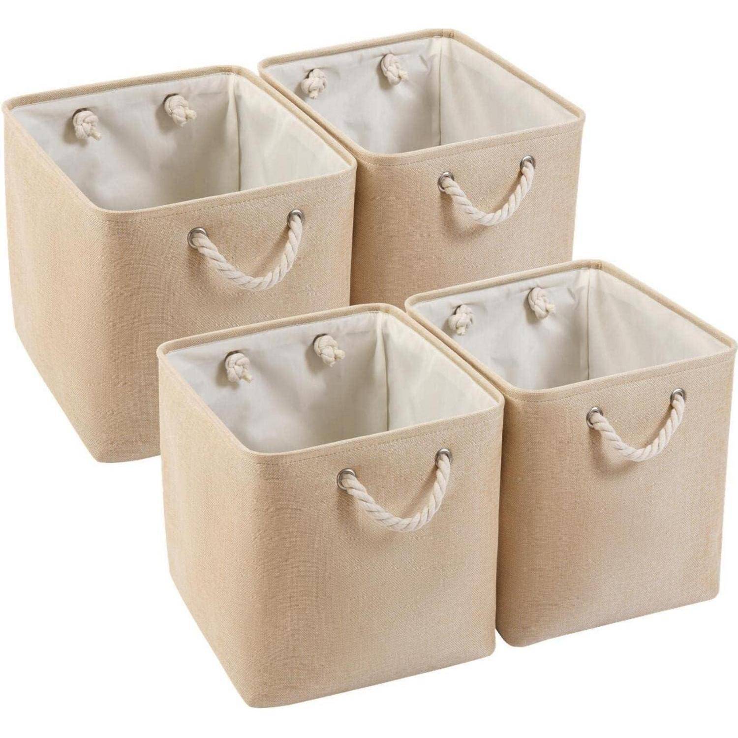 Aufbewahrungskörbe 33x38x33cm Kleidung Kinderzimmer 4 Pack Beige