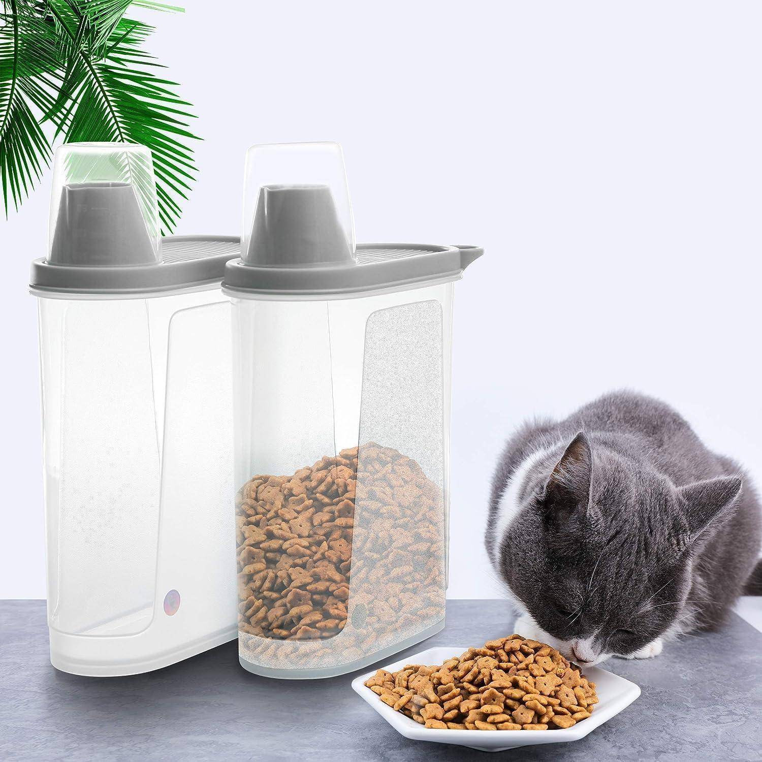 Futtercontainer Luftdicht Hundefutter Messbecher 2300ml 2PCS Grau